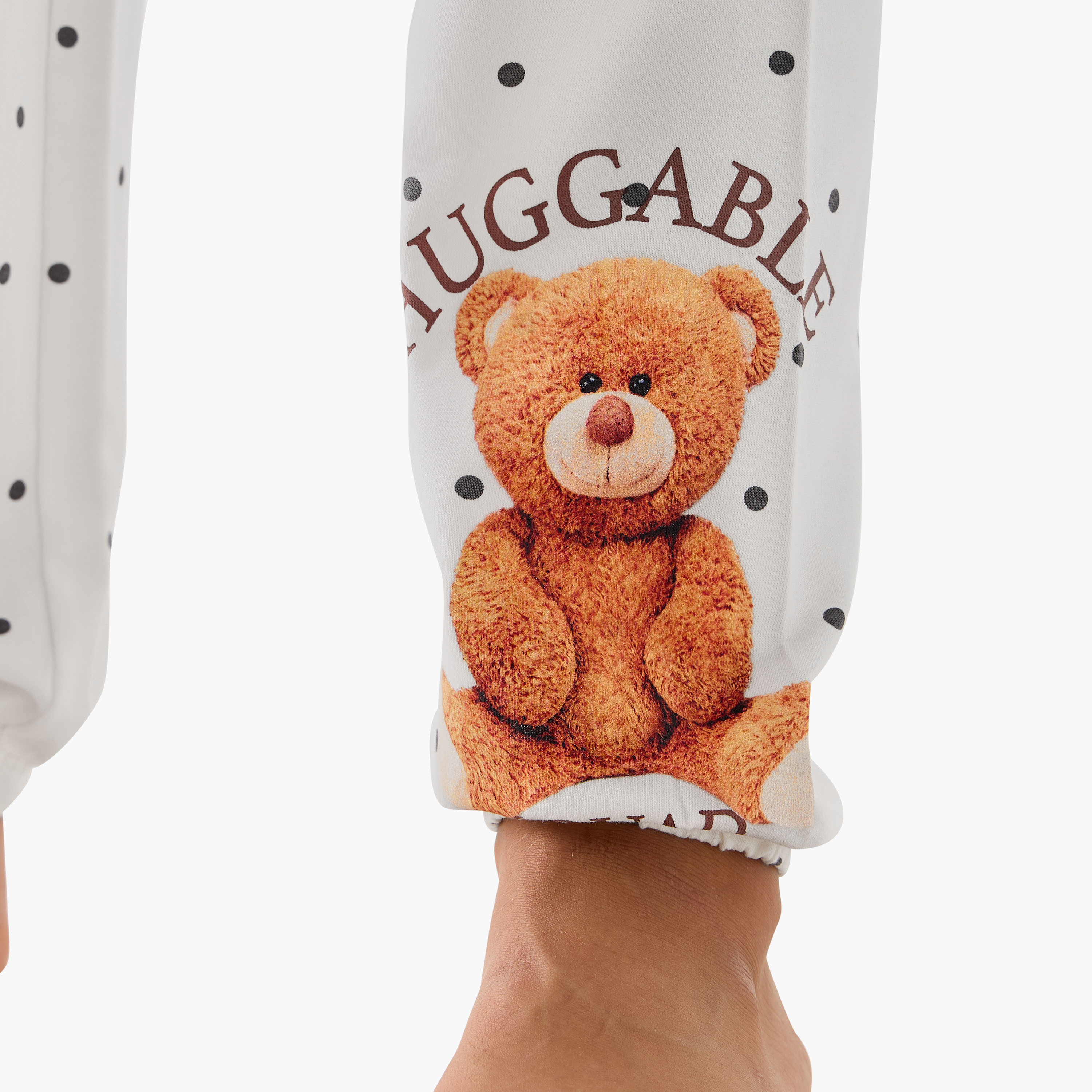 Juniors Cotton Round Neck Long Sleeve Pyjama Set with Teddy Bear Print-girls-clothing-winterwear-pyjamasets-image-6