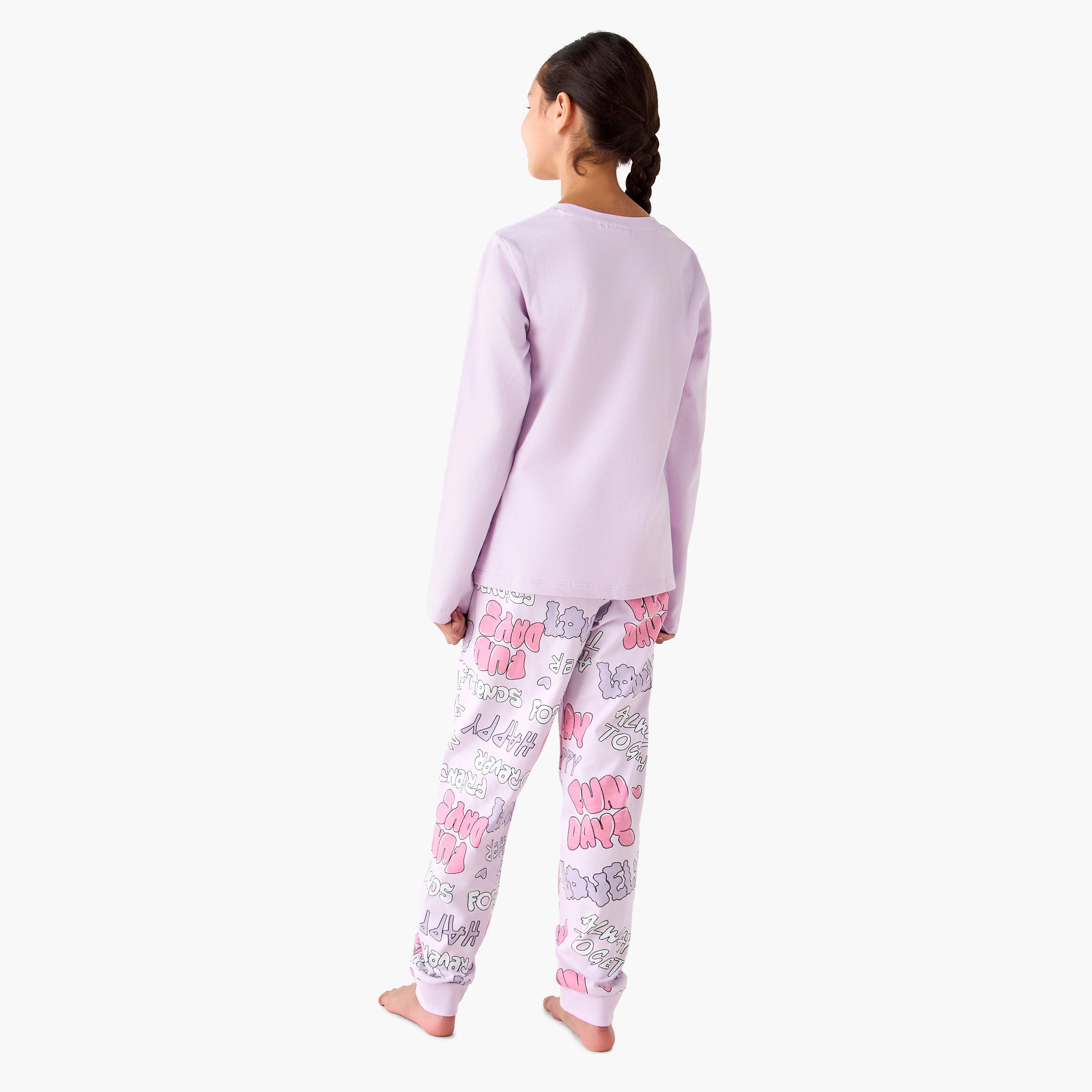 Juniors Cotton Crew Neck Long Sleeves Pyjama Set with Anime Print-girls-clothing-winterwear-pyjamasets-image-4