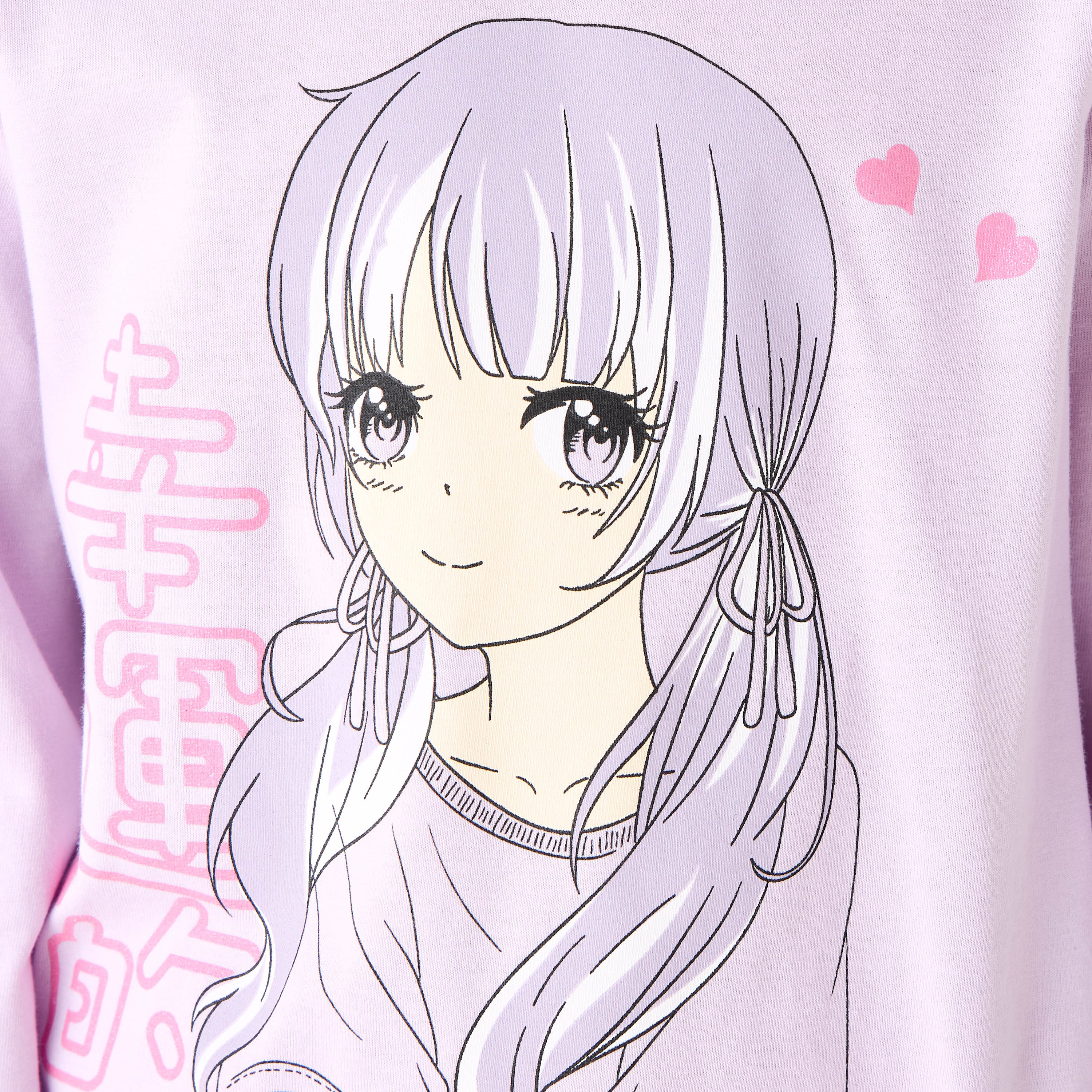 Juniors Cotton Crew Neck Long Sleeves Pyjama Set with Anime Print-girls-clothing-winterwear-pyjamasets-image-6