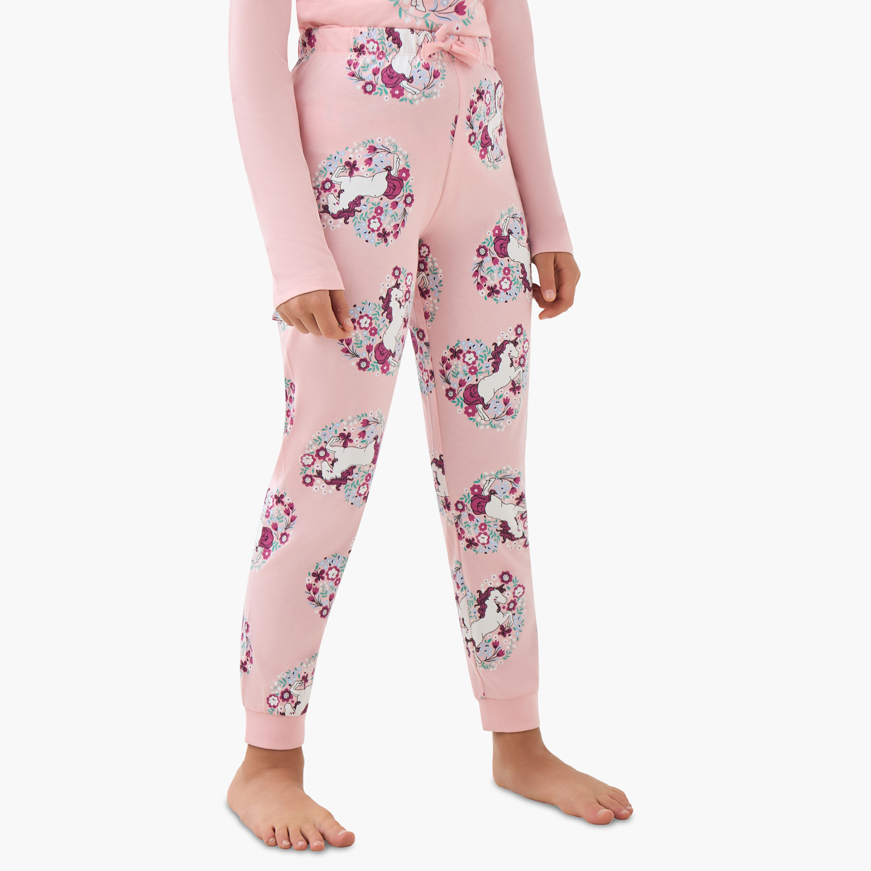 Juniors Girls Pyjama Set with Print - Cotton - Long Sleeves - Crew Neck - Set of 3-girls-clothing-nightwear-image-5