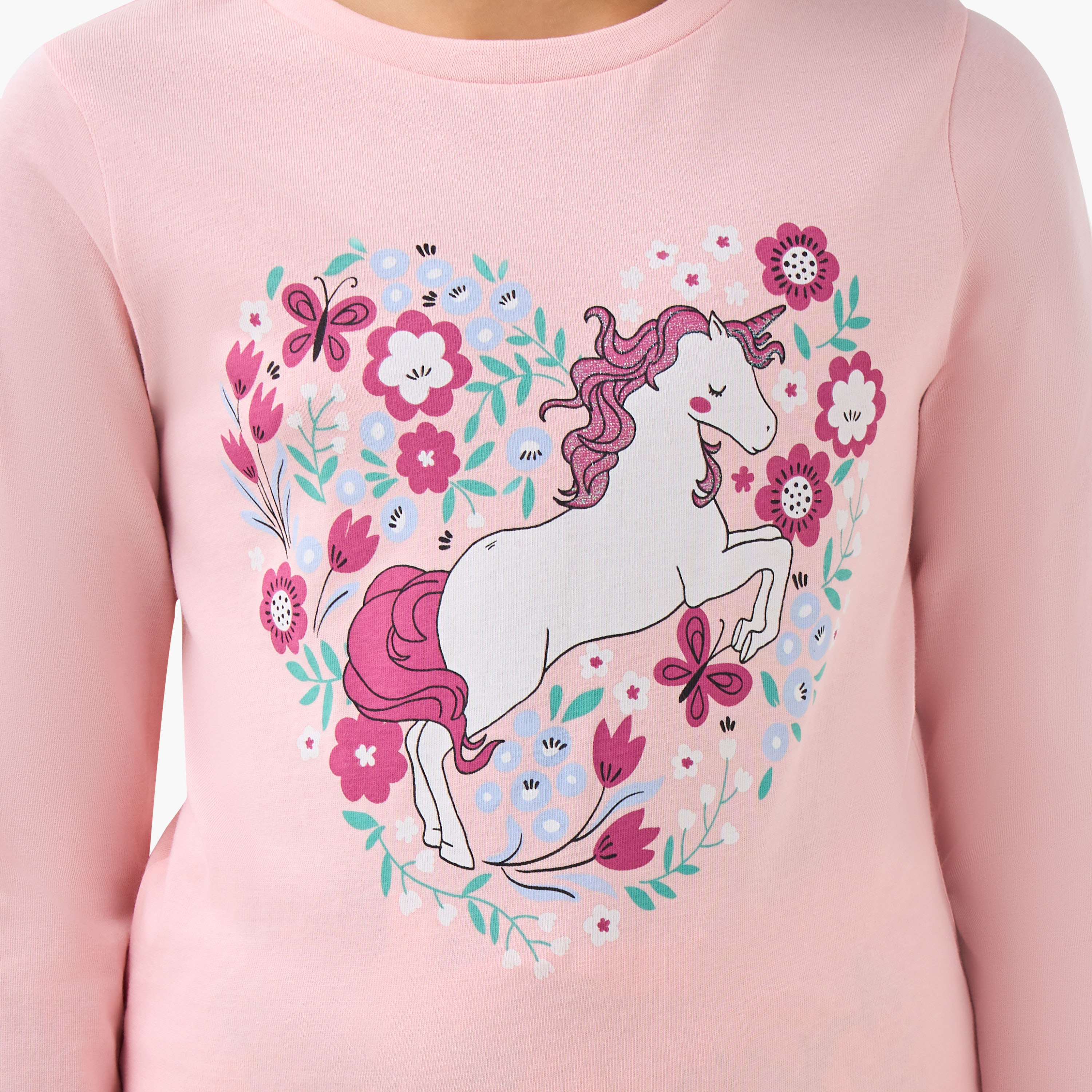 Juniors Girls Pyjama Set with Print - Cotton - Long Sleeves - Crew Neck - Set of 3-girls-clothing-nightwear-image-8