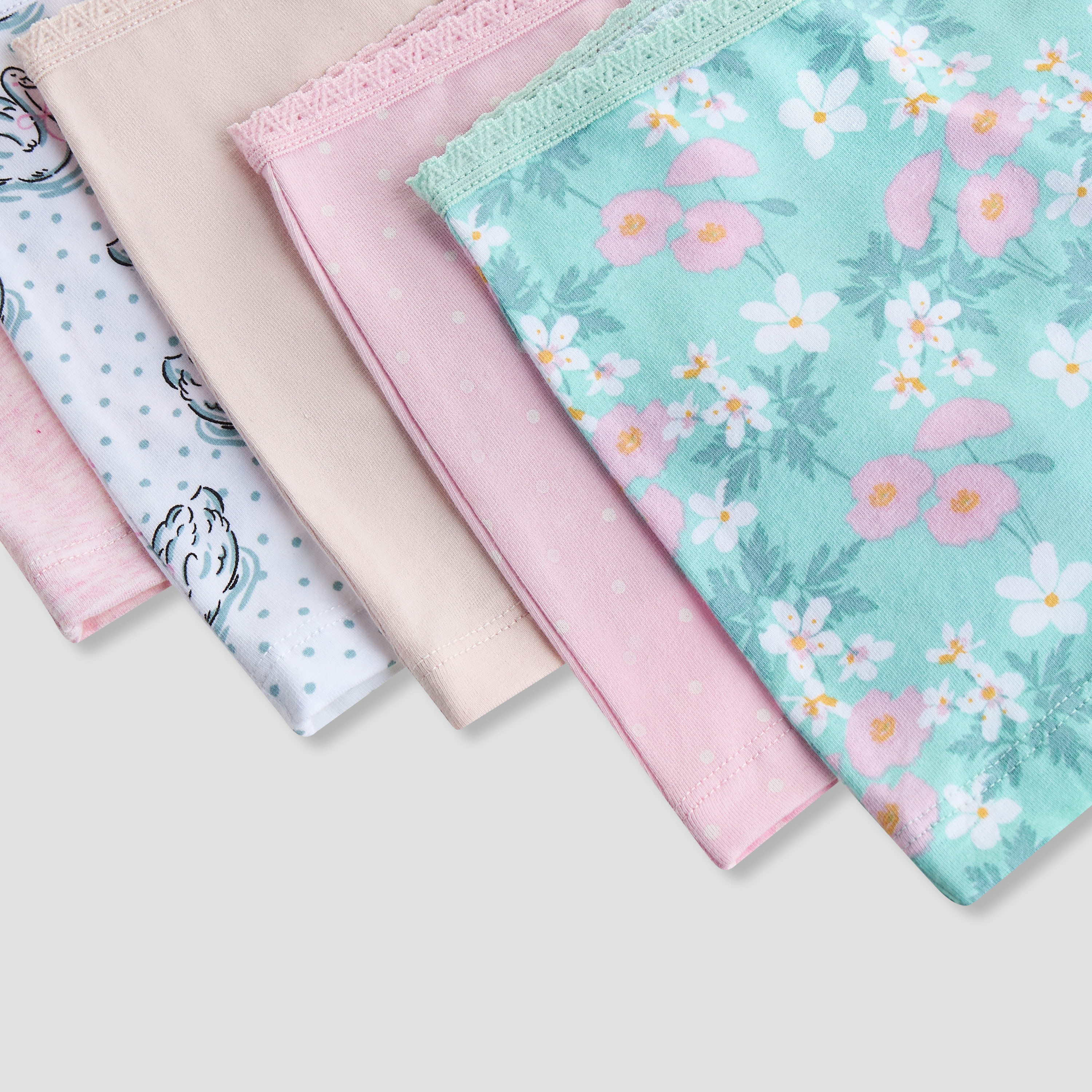 Pack of 5 Juniors Cotton Briefs with Swan Print-girls-clothing-innerwear-panties-image-8