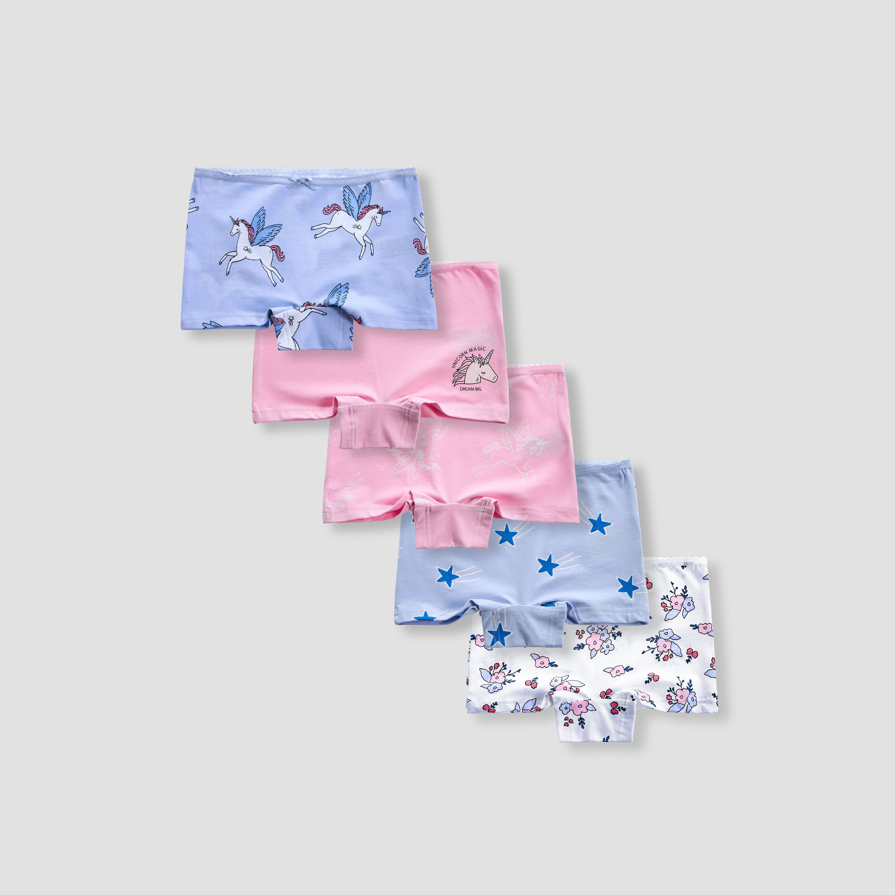Juniors Printed Briefs with Elasticated Waistband - Set of 5-girls-clothing-innerwear-panties-image-1