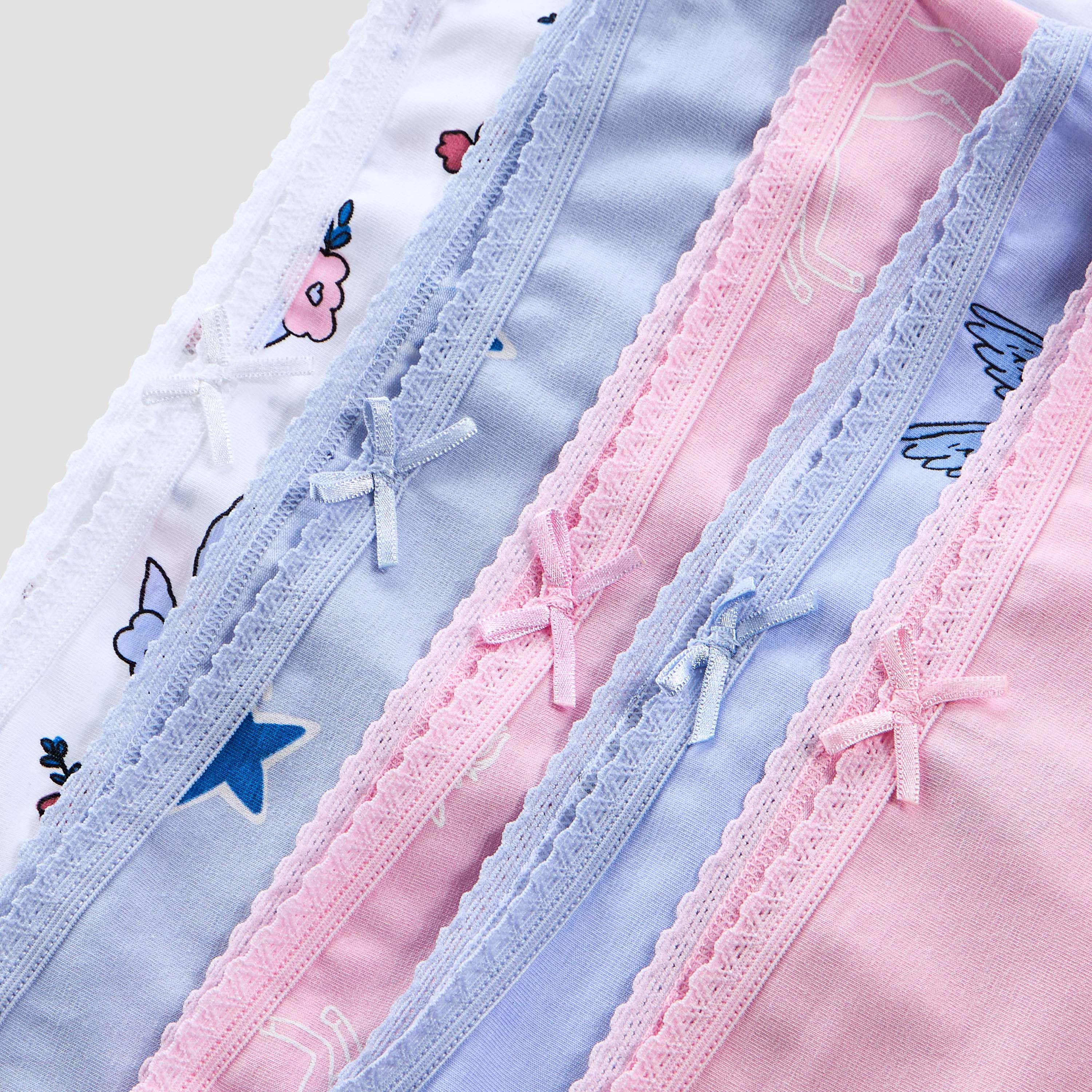 Juniors Printed Briefs with Elasticated Waistband - Set of 5-girls-clothing-innerwear-panties-image-7
