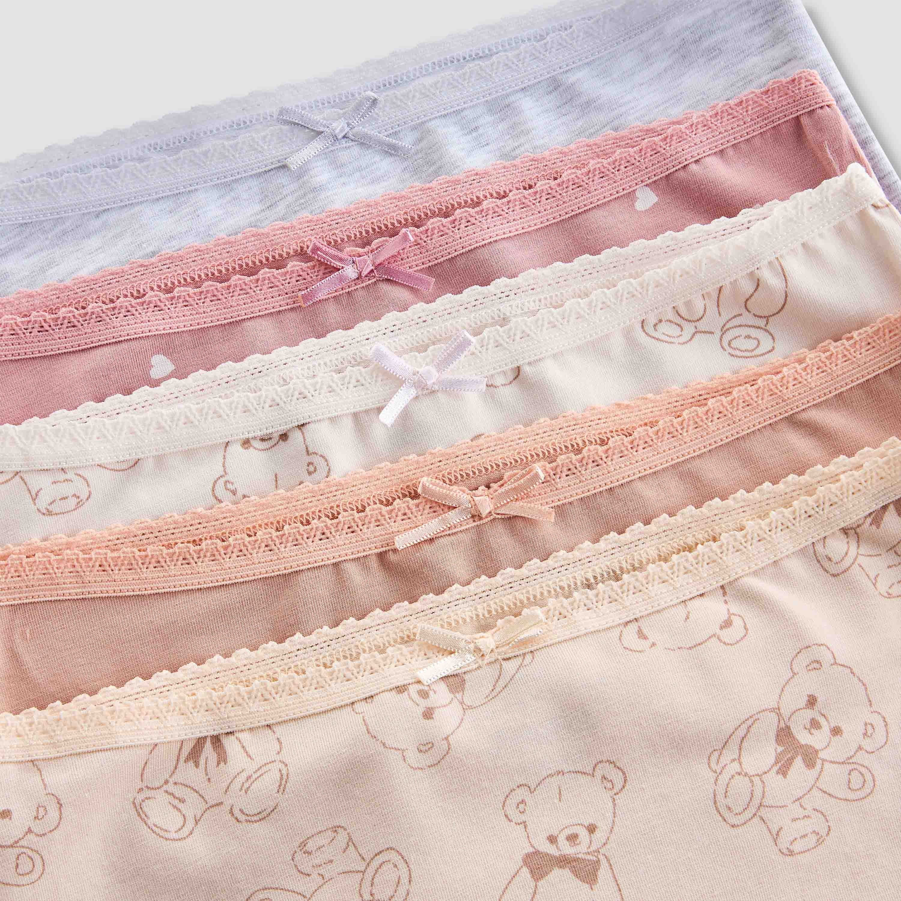 Juniors Girls Boxer Briefs with Bear Print - Cotton - Set of 5-girls-clothing-innerwear-panties-image-7