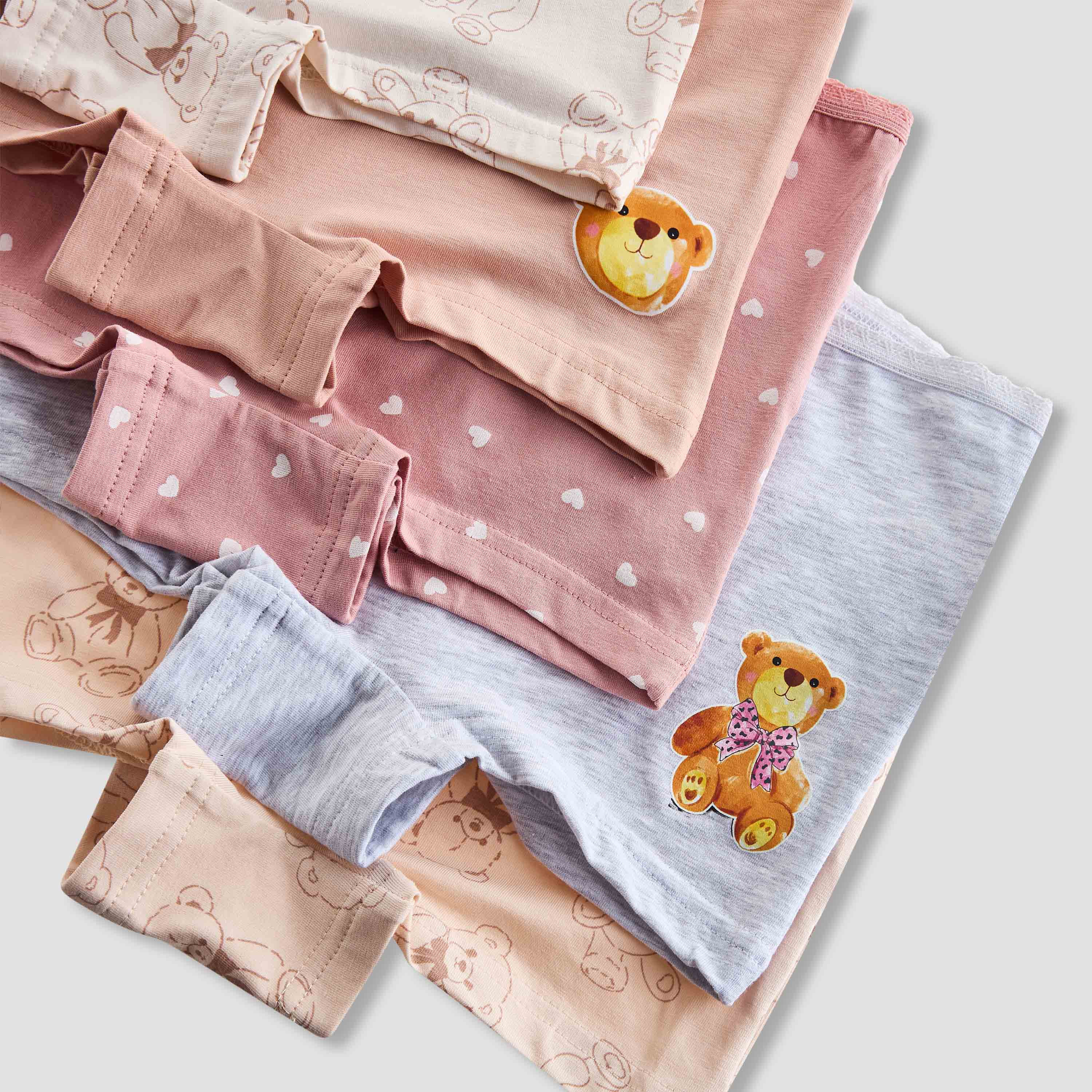 Juniors Girls Boxer Briefs with Bear Print - Cotton - Set of 5-girls-clothing-innerwear-panties-image-8