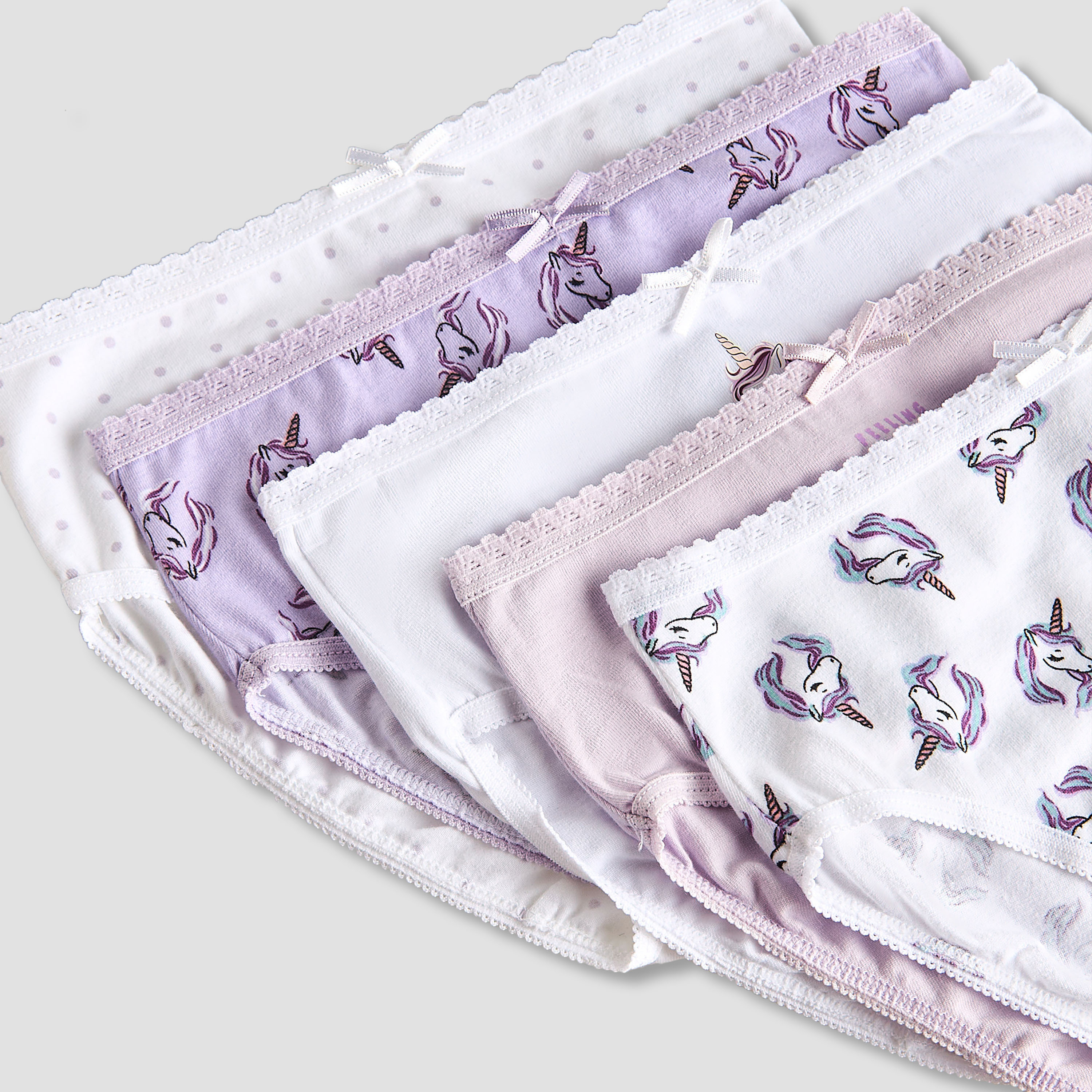 Pack of 5 Juniors Cotton Briefs with Unicorn Print-girls-clothing-innerwear-panties-image-7