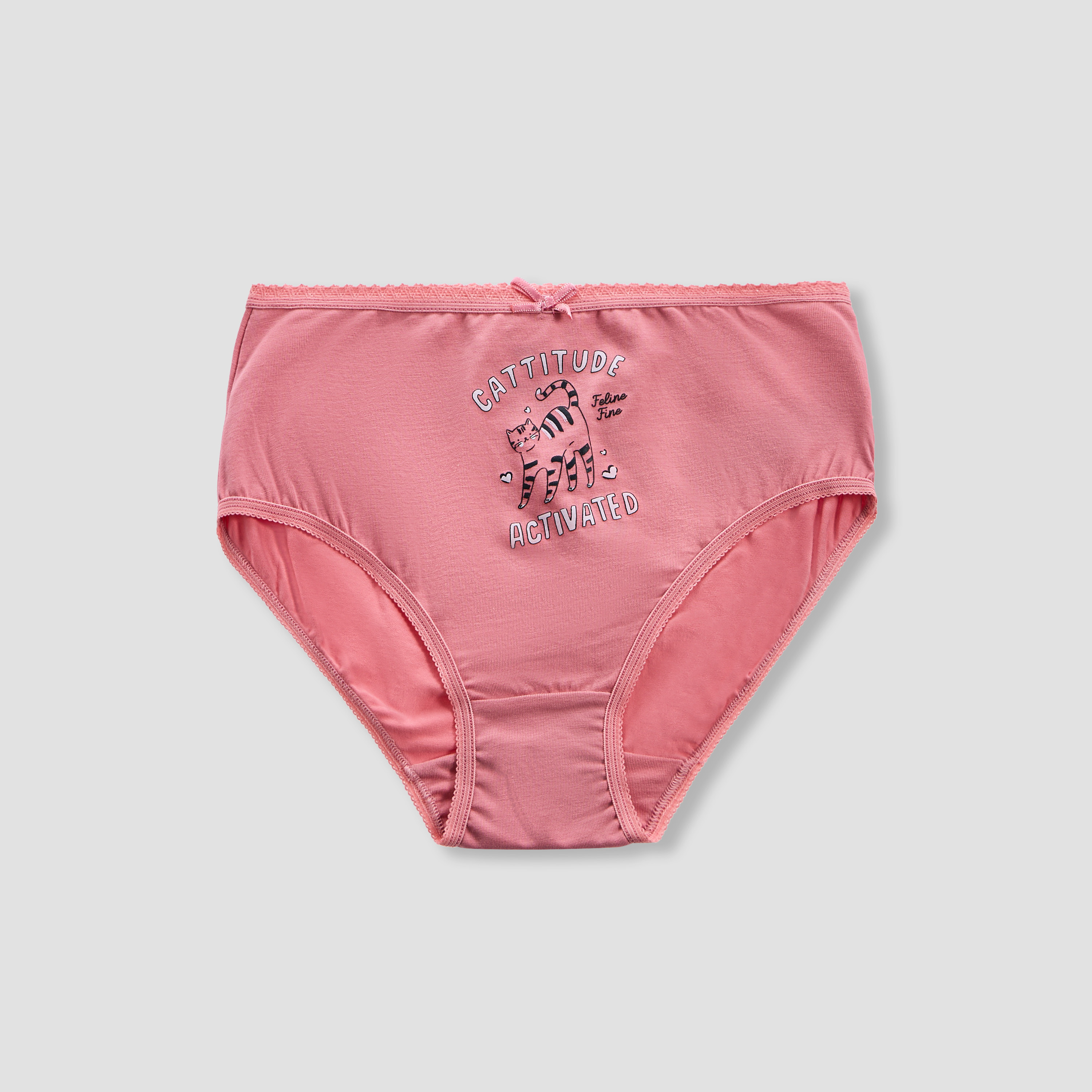 Juniors Printed Briefs with Elasticated Waistband - Set of 5-girls-clothing-innerwear-panties-image-4