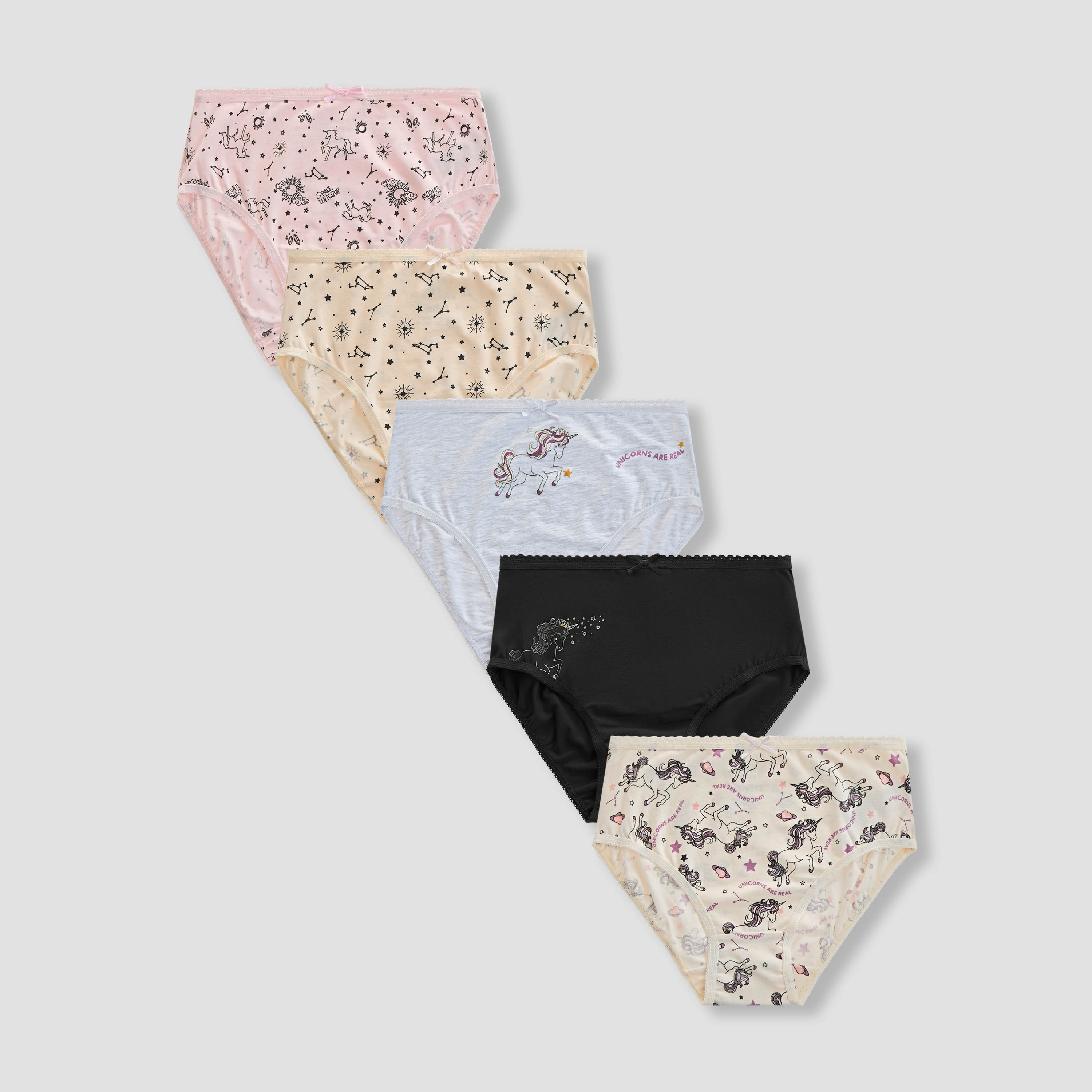 Pack of 5 Juniors Cotton Briefs with Assorted Print-girls-clothing-innerwear-panties-image-1
