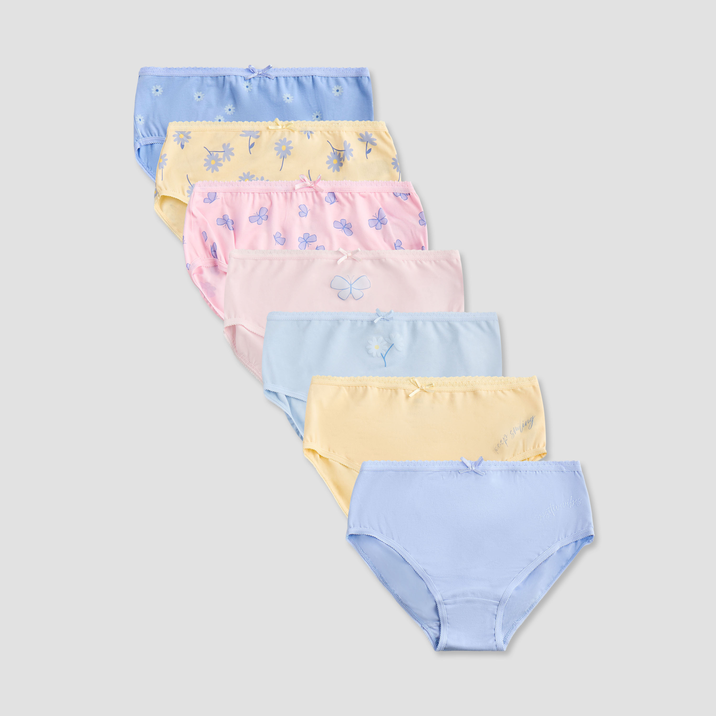Juniors Assorted Briefs with Bow Detail - Set of 7-girls-clothing-innerwear-panties-image-1