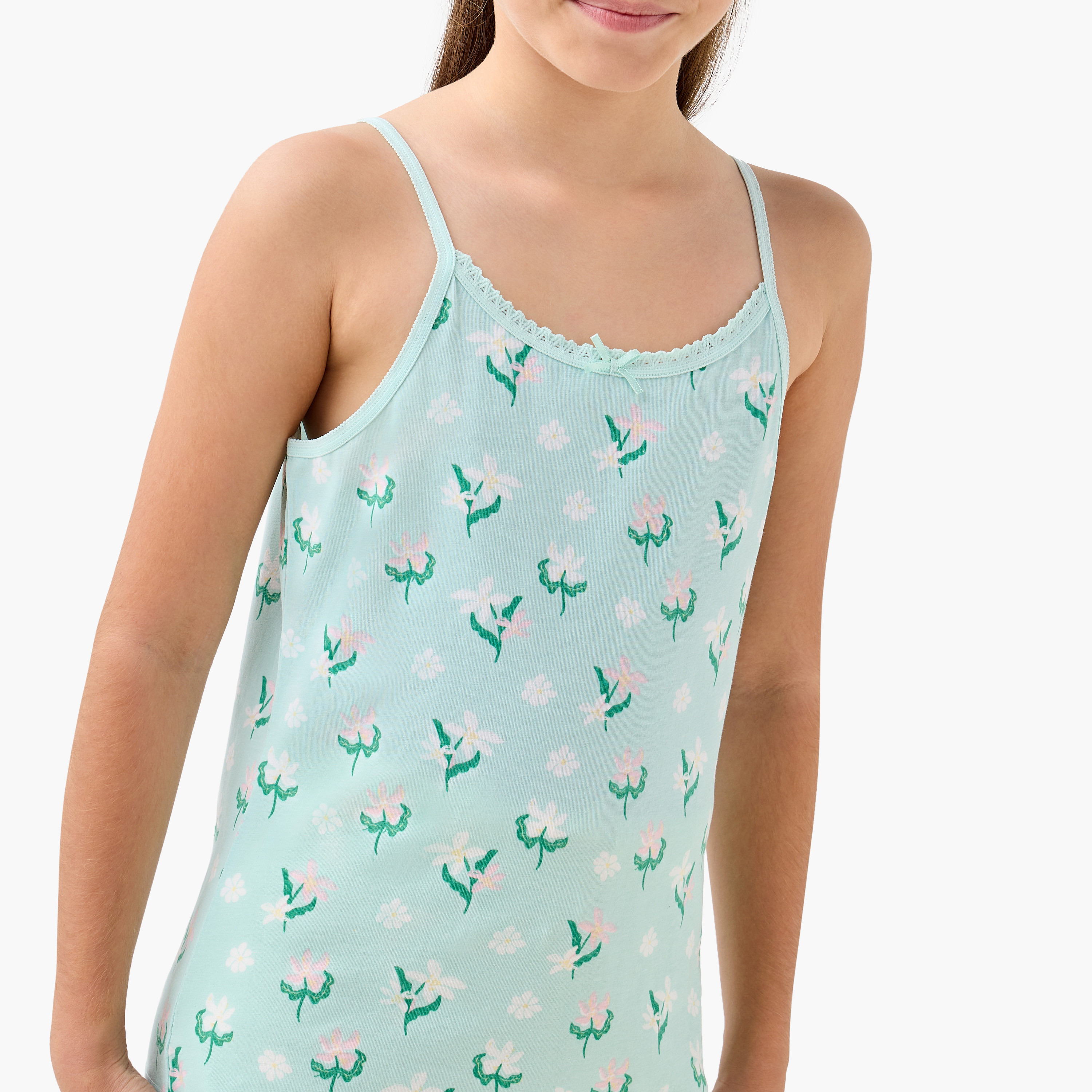 Juniors Floral Print Vest - Set of 3-girls-clothing-innerwear-vests-image-7