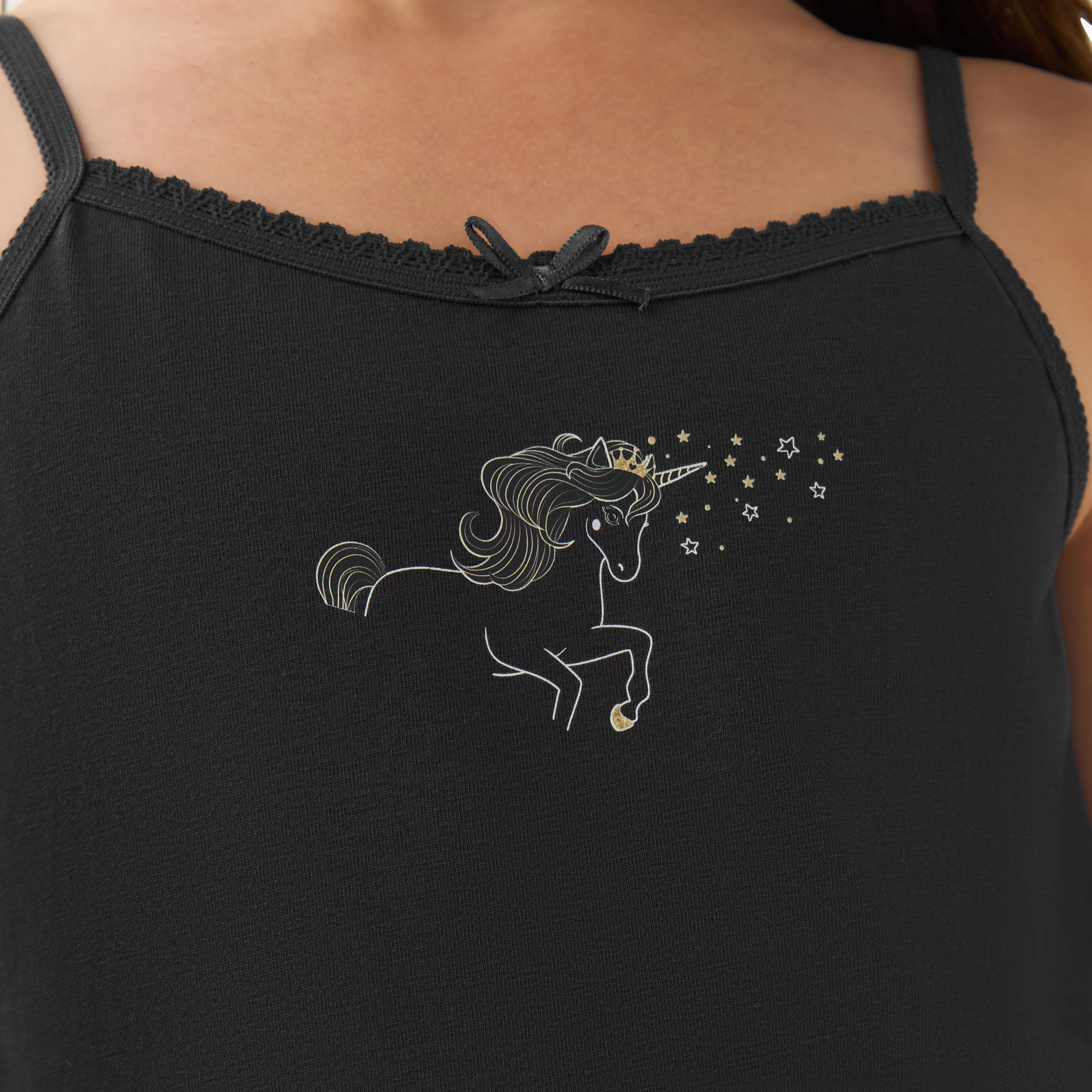 Juniors Girls Vests with Unicorn Print - Cotton - 3-Piece Set-girls-clothing-innerwear-vests-image-8