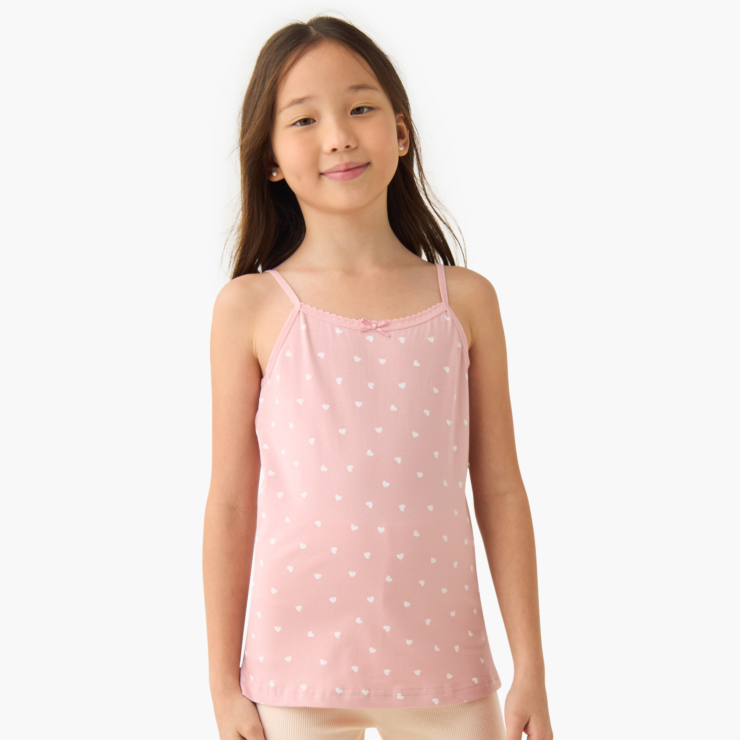 Juniors Girls Vests with Assorted Print - Cotton - 3-Piece Set-girls-clothing-innerwear-vests-image-3