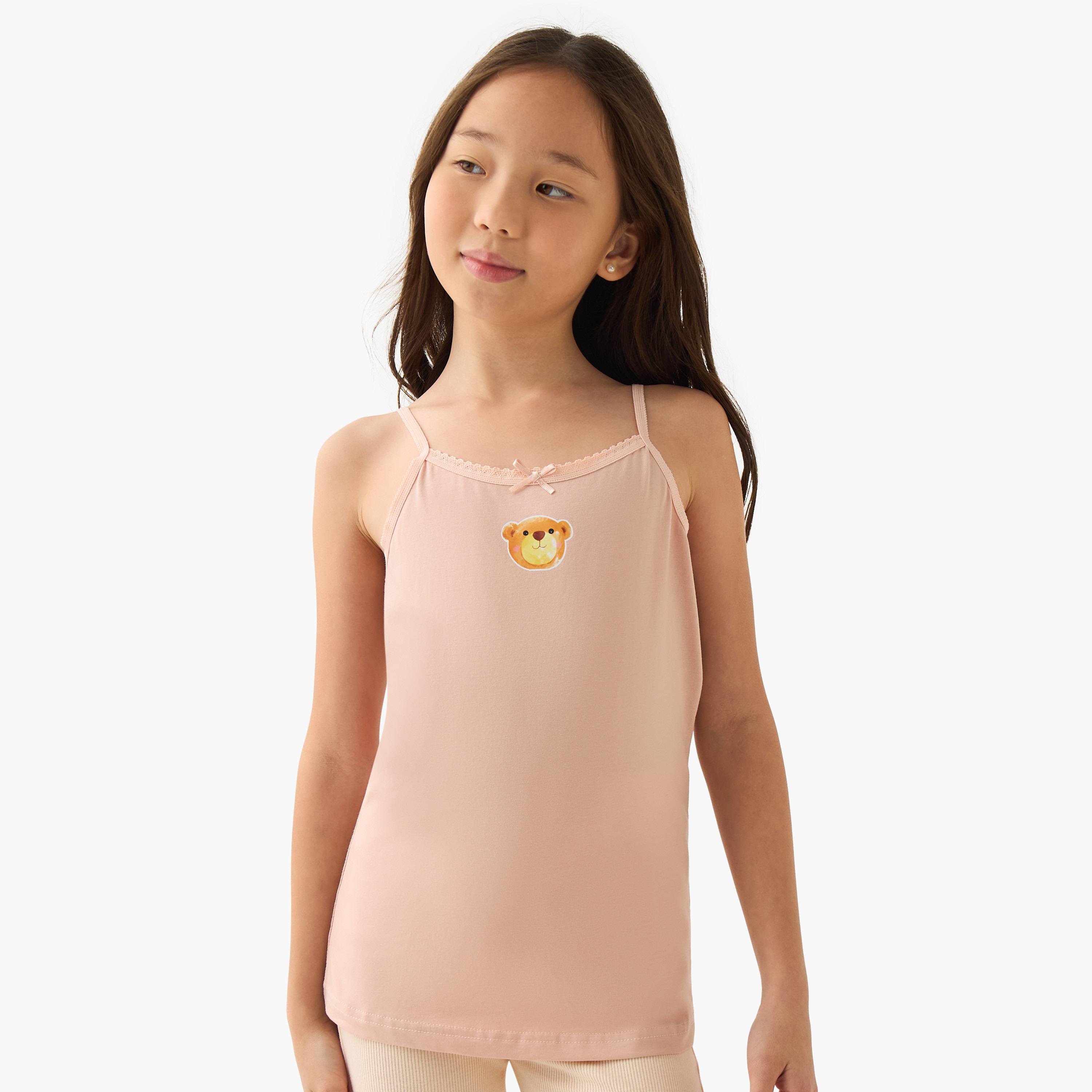 Juniors Girls Vests with Assorted Print - Cotton - 3-Piece Set-girls-clothing-innerwear-vests-image-4