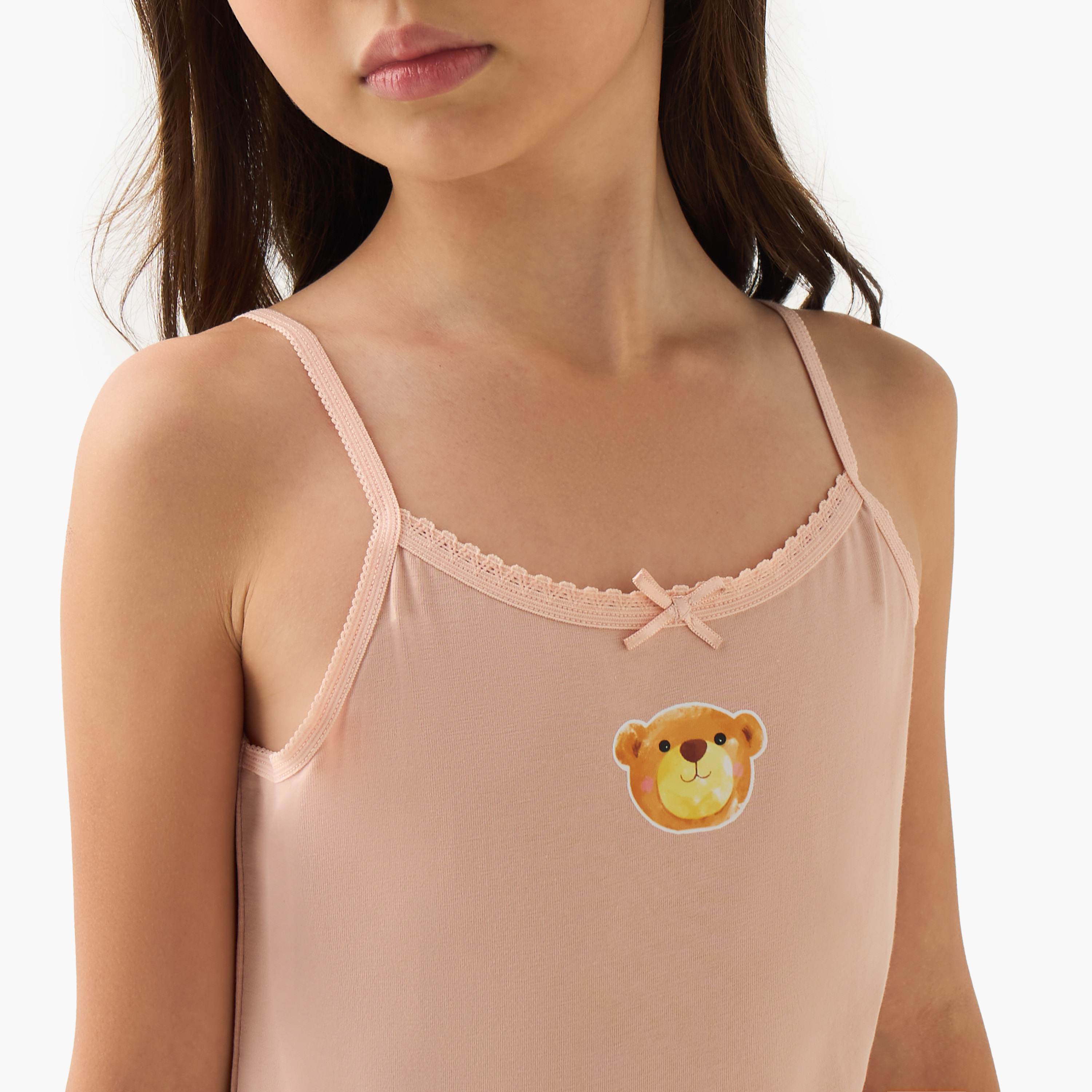 Juniors Girls Vests with Assorted Print - Cotton - 3-Piece Set-girls-clothing-innerwear-vests-image-7