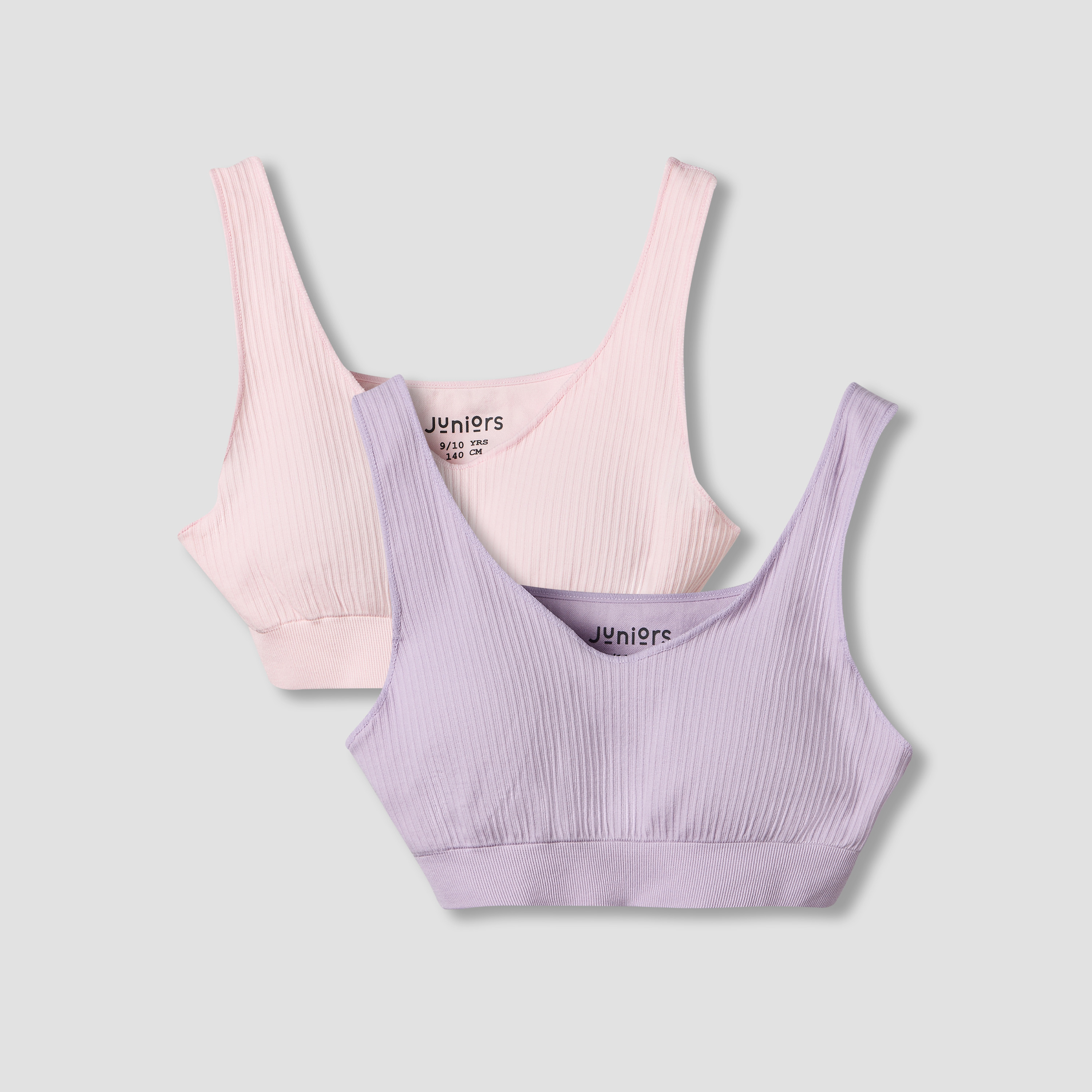 Pack of 2 Juniors Cotton Trainer Bra with Ribbed Texture-girls-clothing-innerwear-bras-image-1