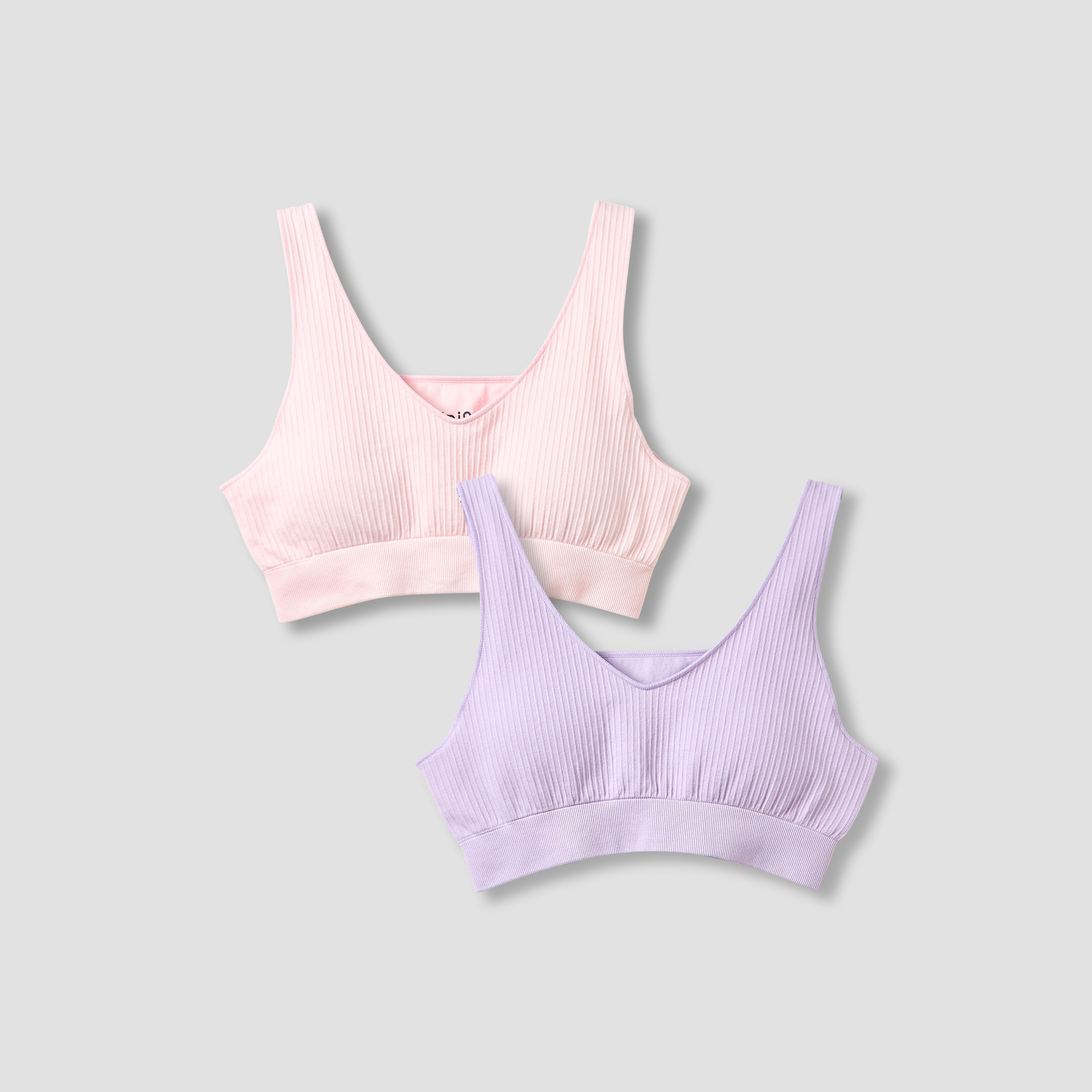 Juniors Girls Bra with Ribbed Texture - Cotton - Set of 2-girls-clothing-innerwear-bras-image-1