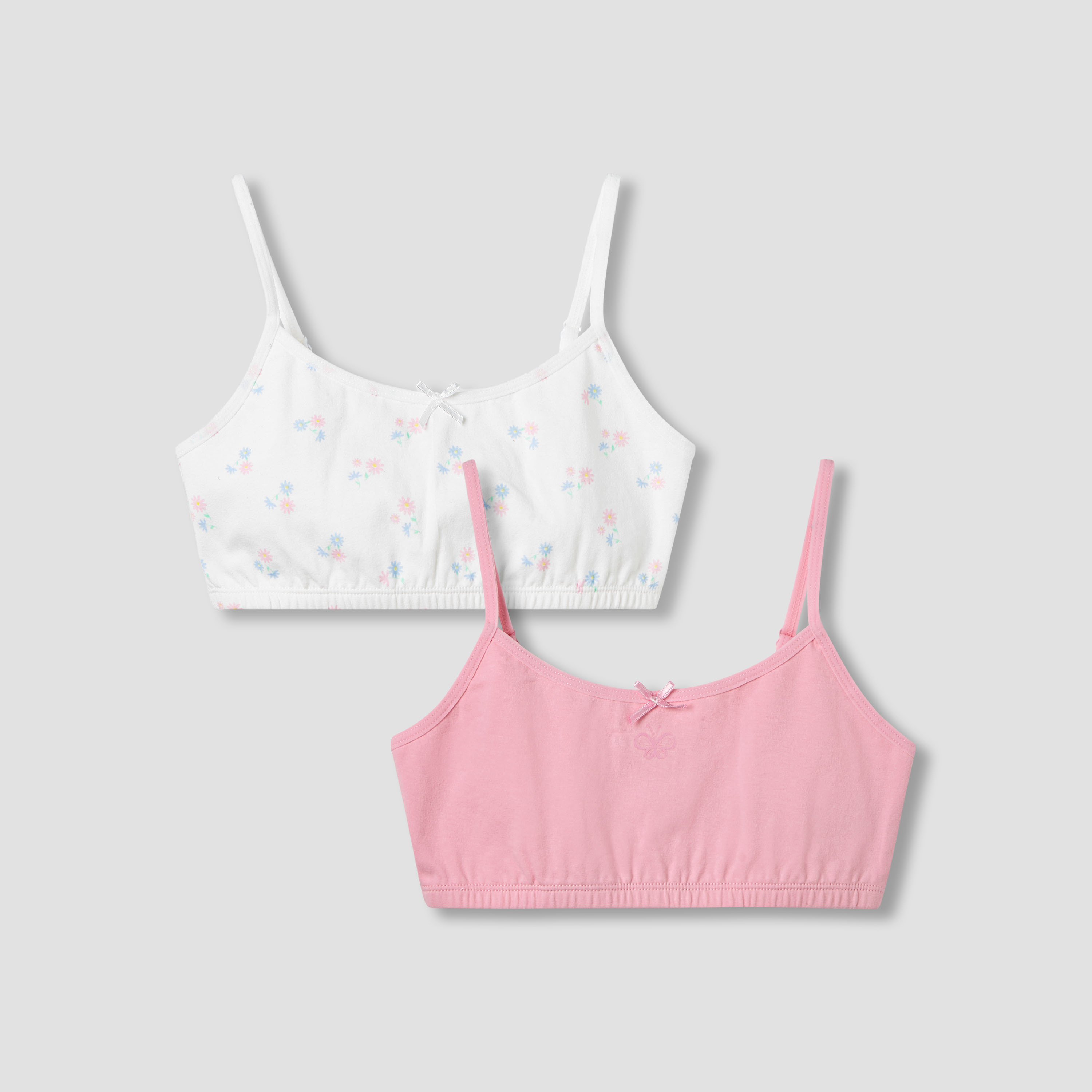 Pack of 2 Juniors Cotton Training Bra with Adjustable Straps-girls-clothing-innerwear-bras-image-1