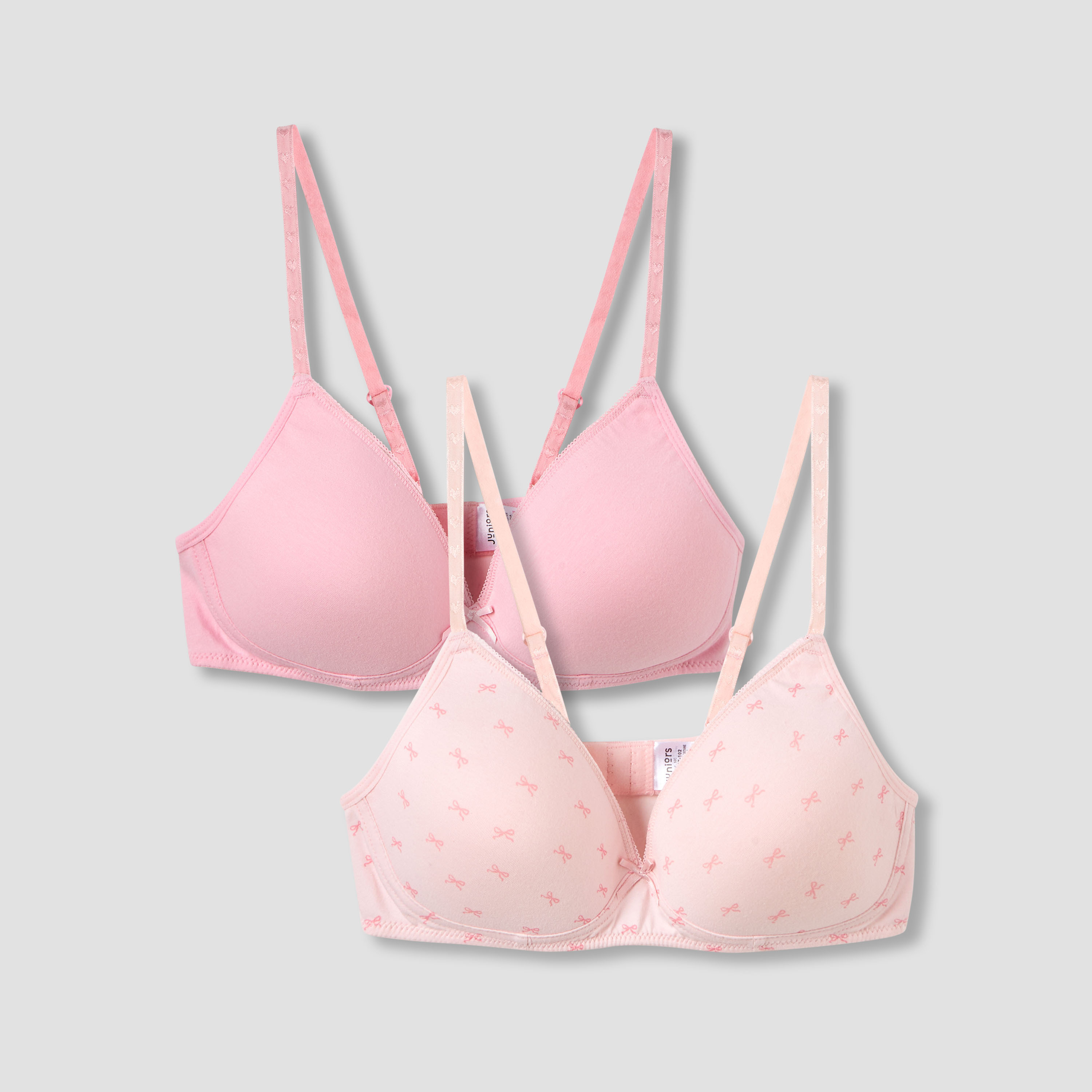 Pack of 2 Juniors Cotton Training Bra with Adjustable Straps-girls-clothing-innerwear-bras-image-1