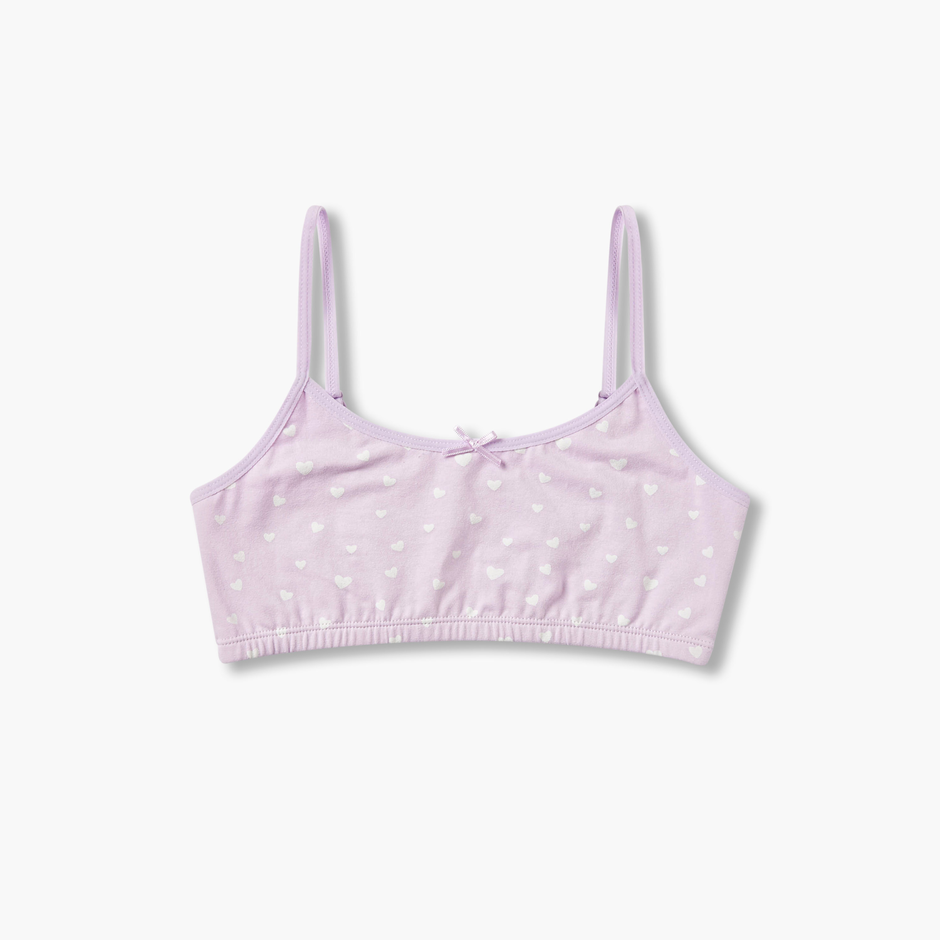 Juniors Girls Trainer Bra with Heart Print - Cotton-girls-clothing-innerwear-bras-image-3