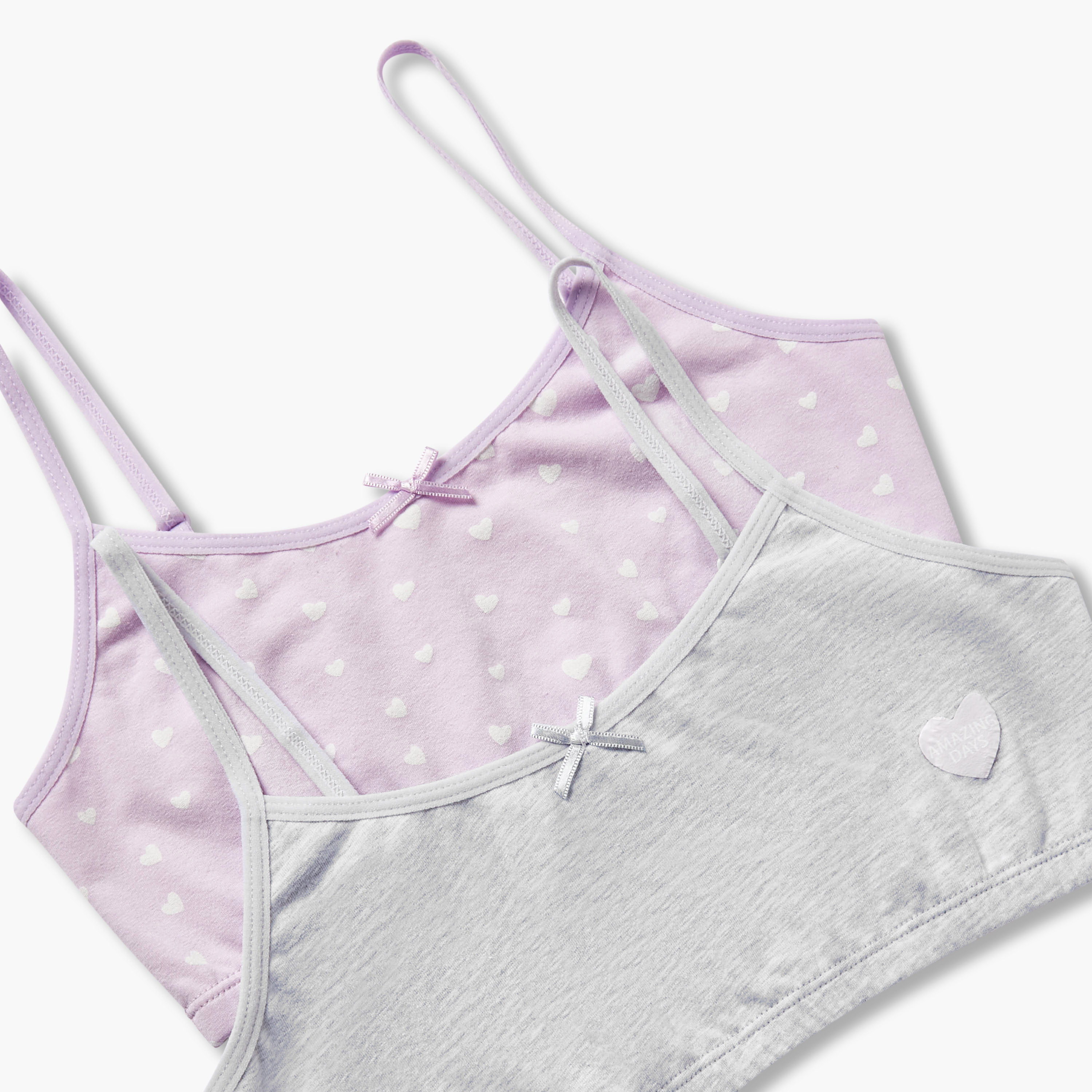 Juniors Girls Trainer Bra with Heart Print - Cotton-girls-clothing-innerwear-bras-image-4