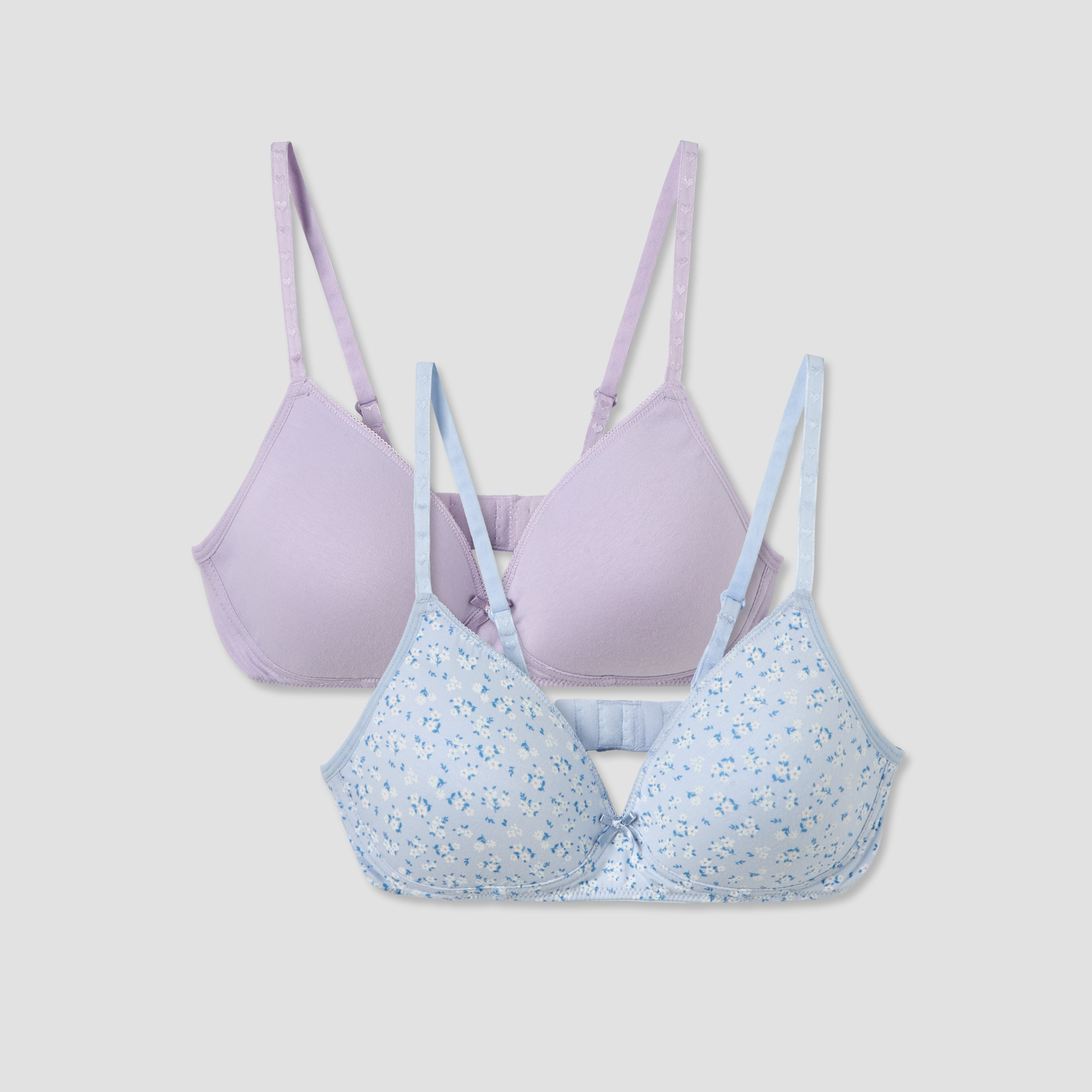 Pack of 2 Juniors Cotton Trainer Bra with Assorted Design-girls-clothing-innerwear-bras-image-1