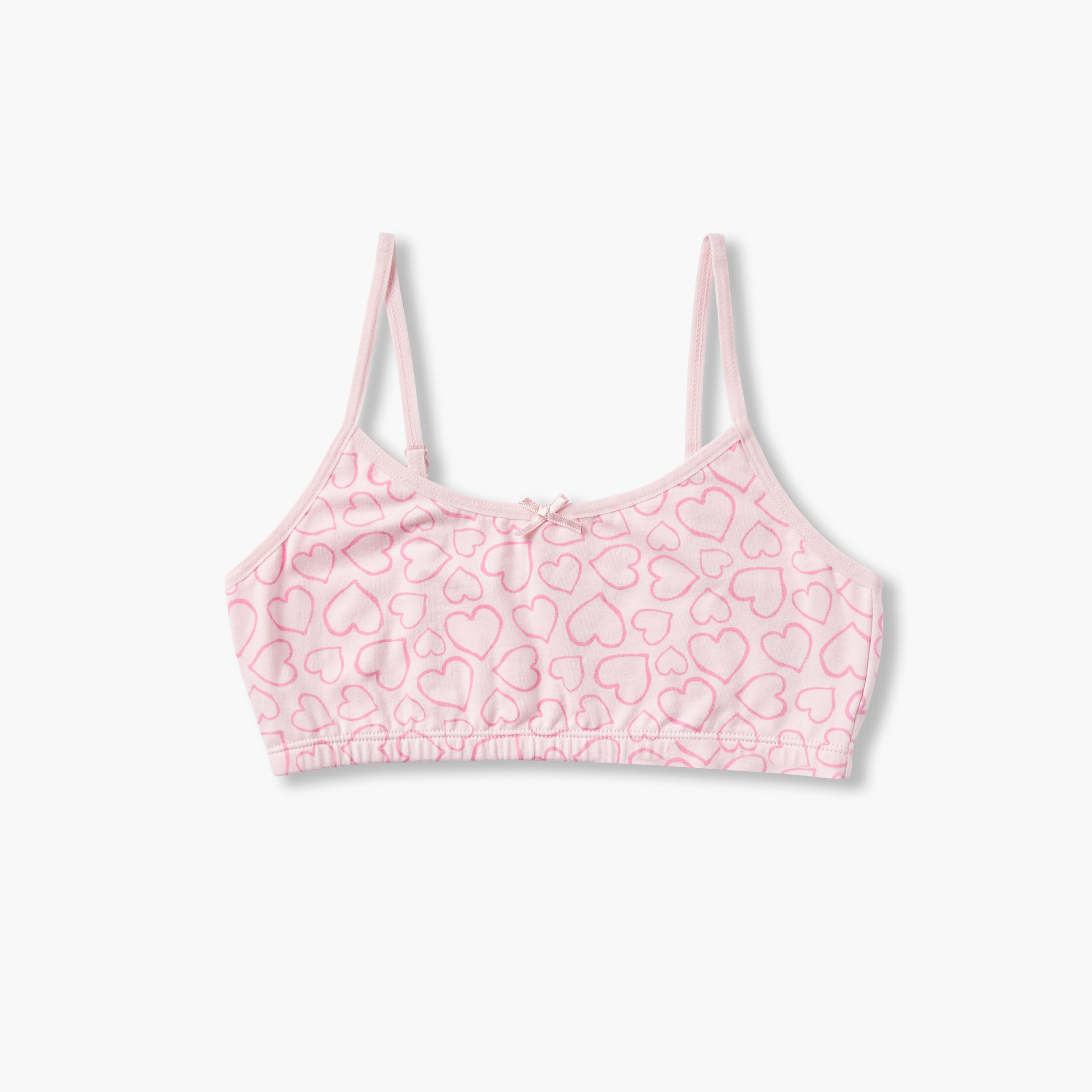 Juniors Girls Trainer Bra with Heart Print - Cotton - Set of 2-girls-clothing-innerwear-bras-image-2