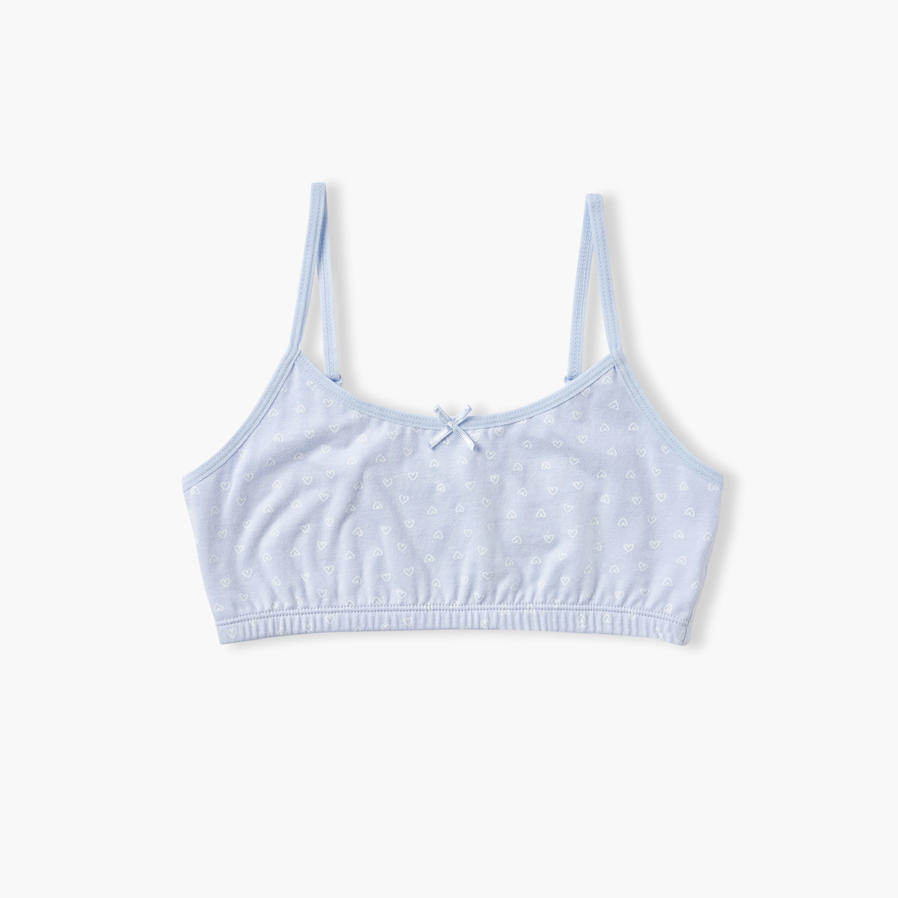Juniors Girls Trainer Bra with Heart Print - Cotton - Set of 2-girls-clothing-innerwear-bras-image-3