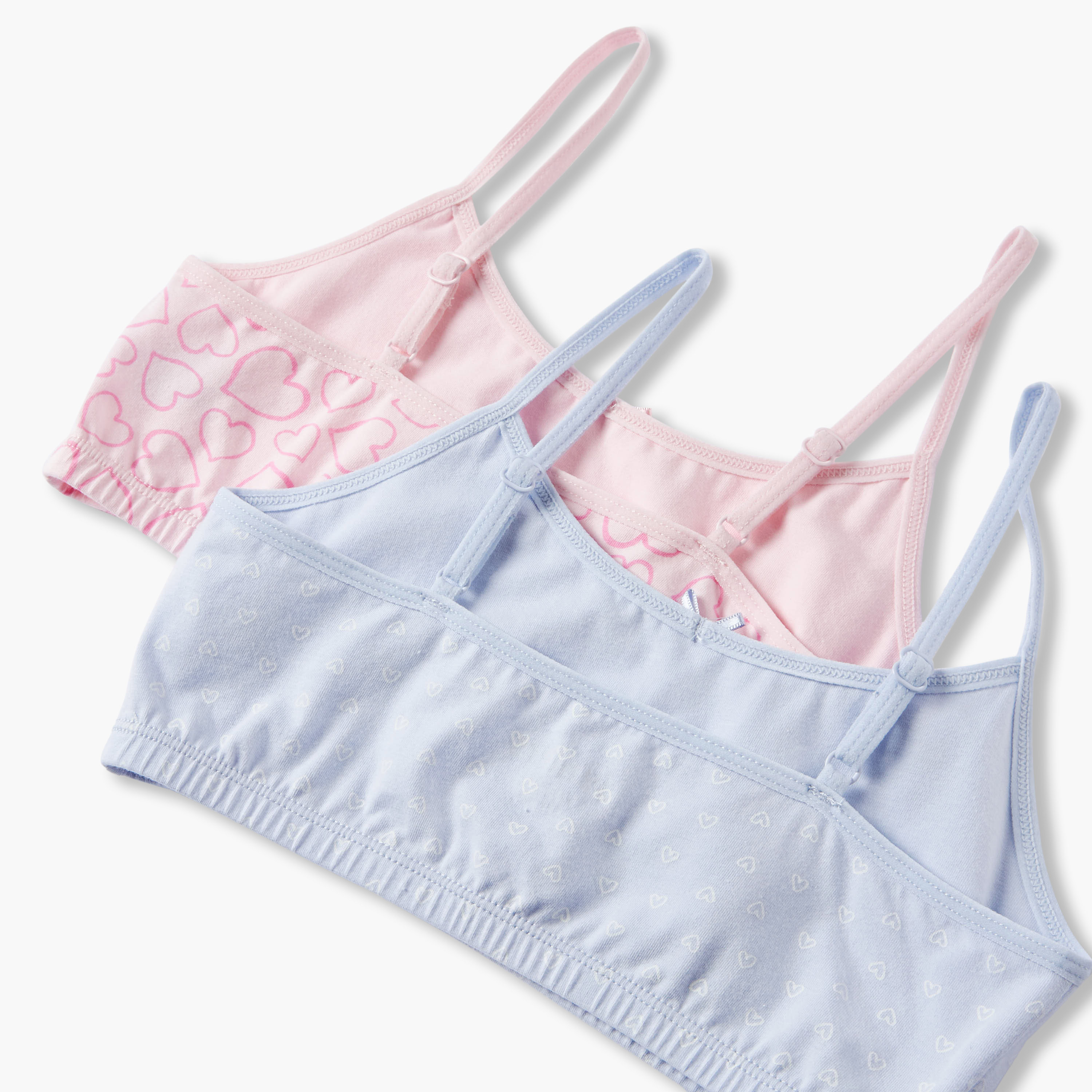 Juniors Girls Trainer Bra with Heart Print - Cotton - Set of 2-girls-clothing-innerwear-bras-image-5