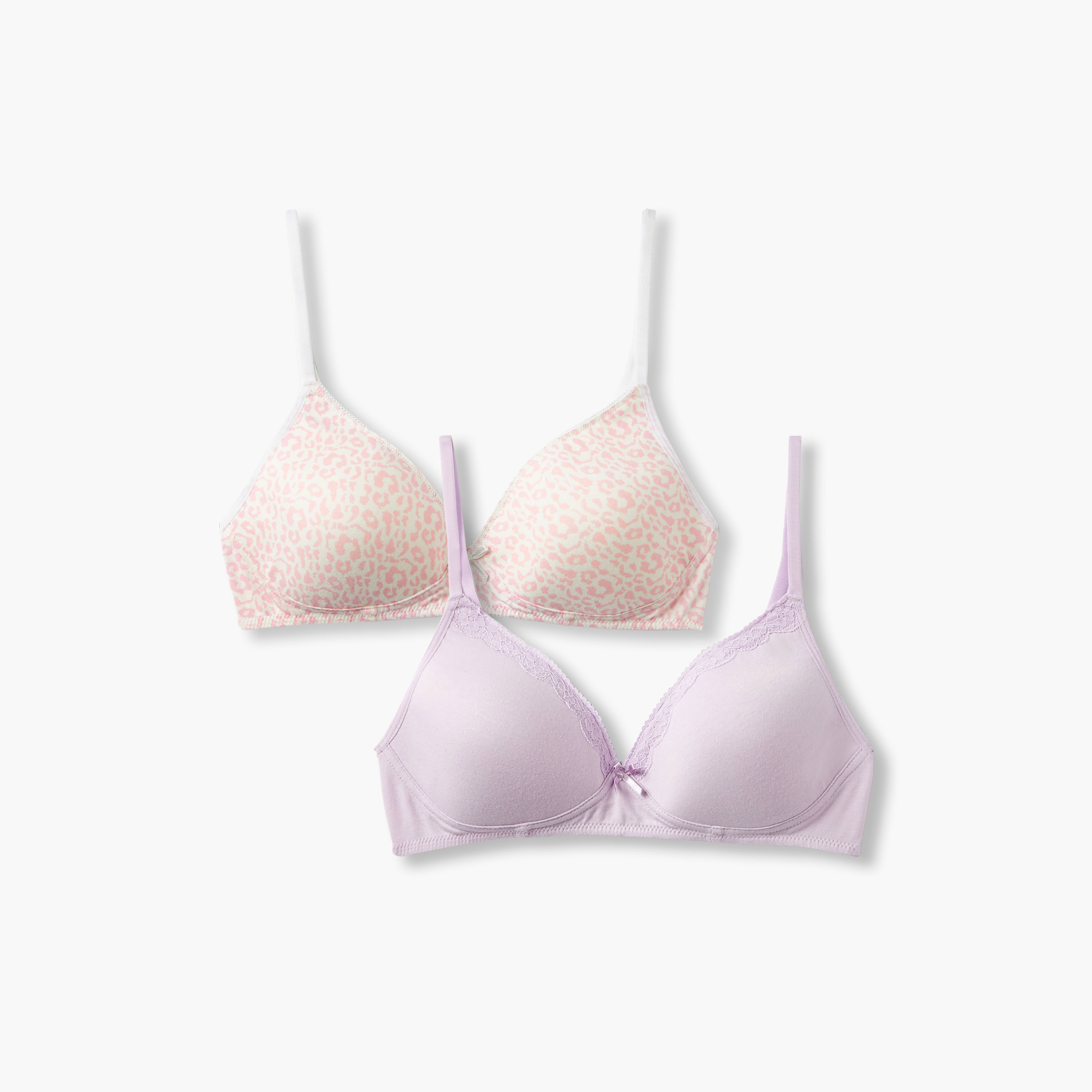 Juniors Girls Bra with Lace Trim - Cotton - Set of 2-girls-clothing-innerwear-bras-image-1