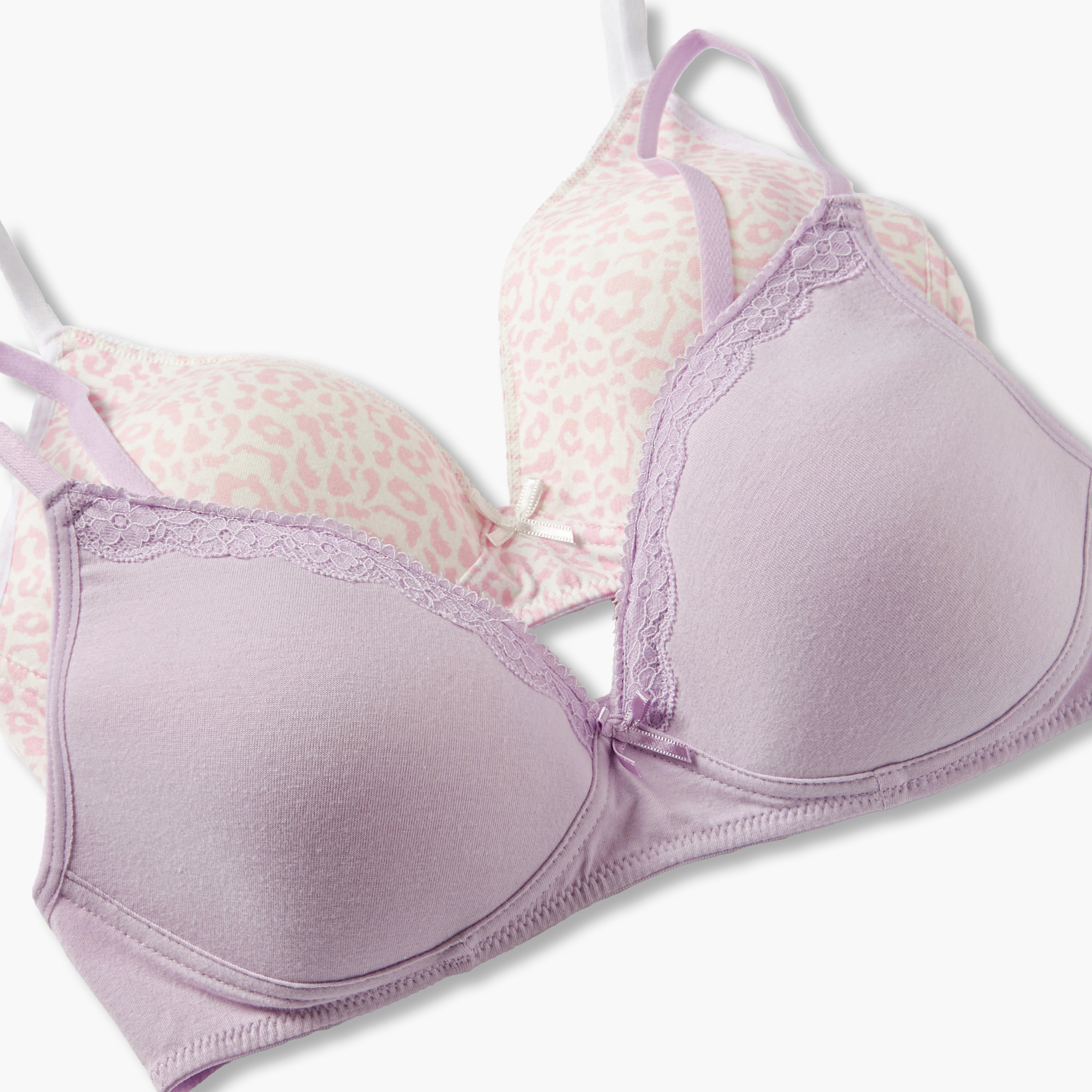 Juniors Girls Bra with Lace Trim - Cotton - Set of 2-girls-clothing-innerwear-bras-image-4