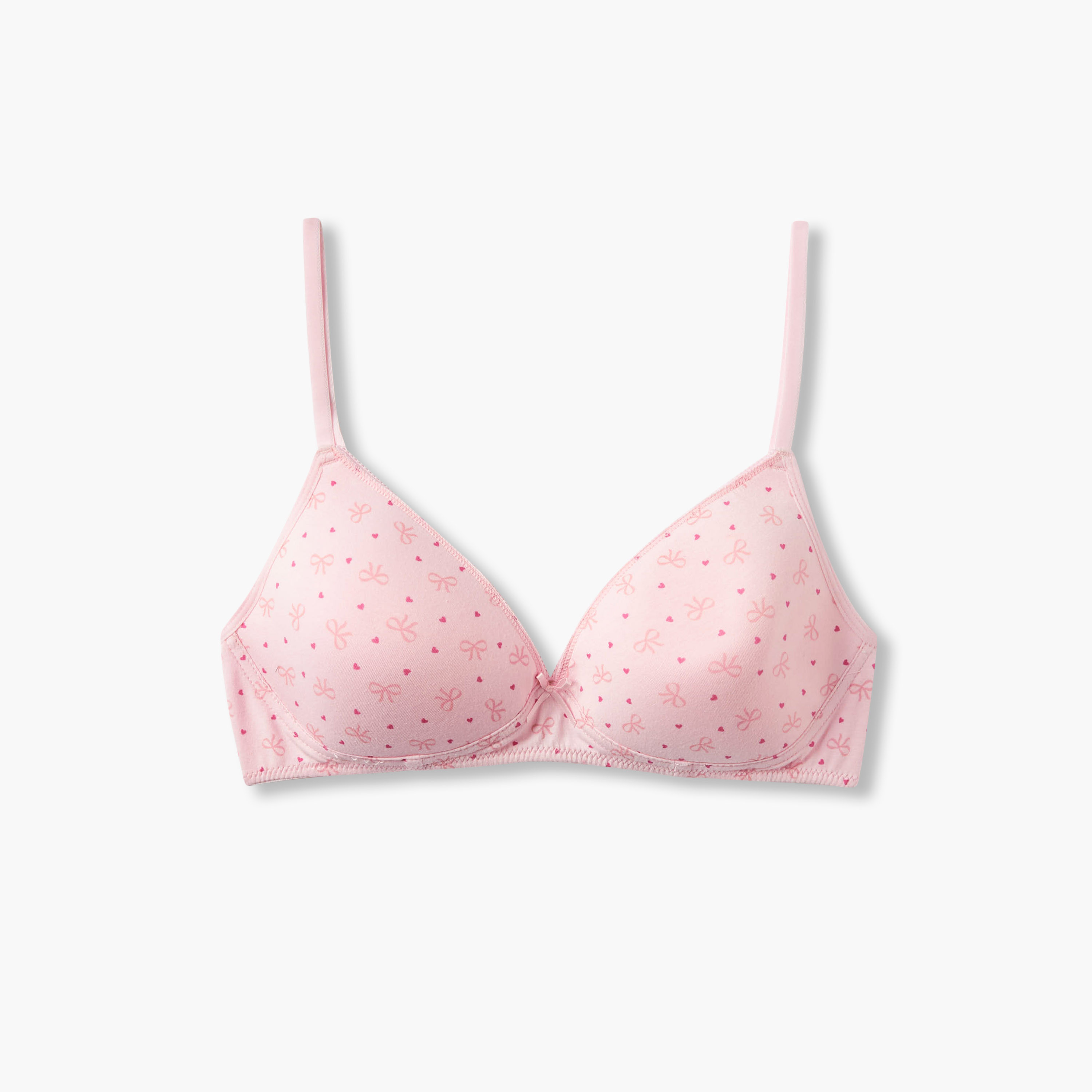 صدرية قطن بتفاصيل فيونكة للبنات من جونيورز - طقم من قطعتين-girls-clothing-innerwear-bras-image-3