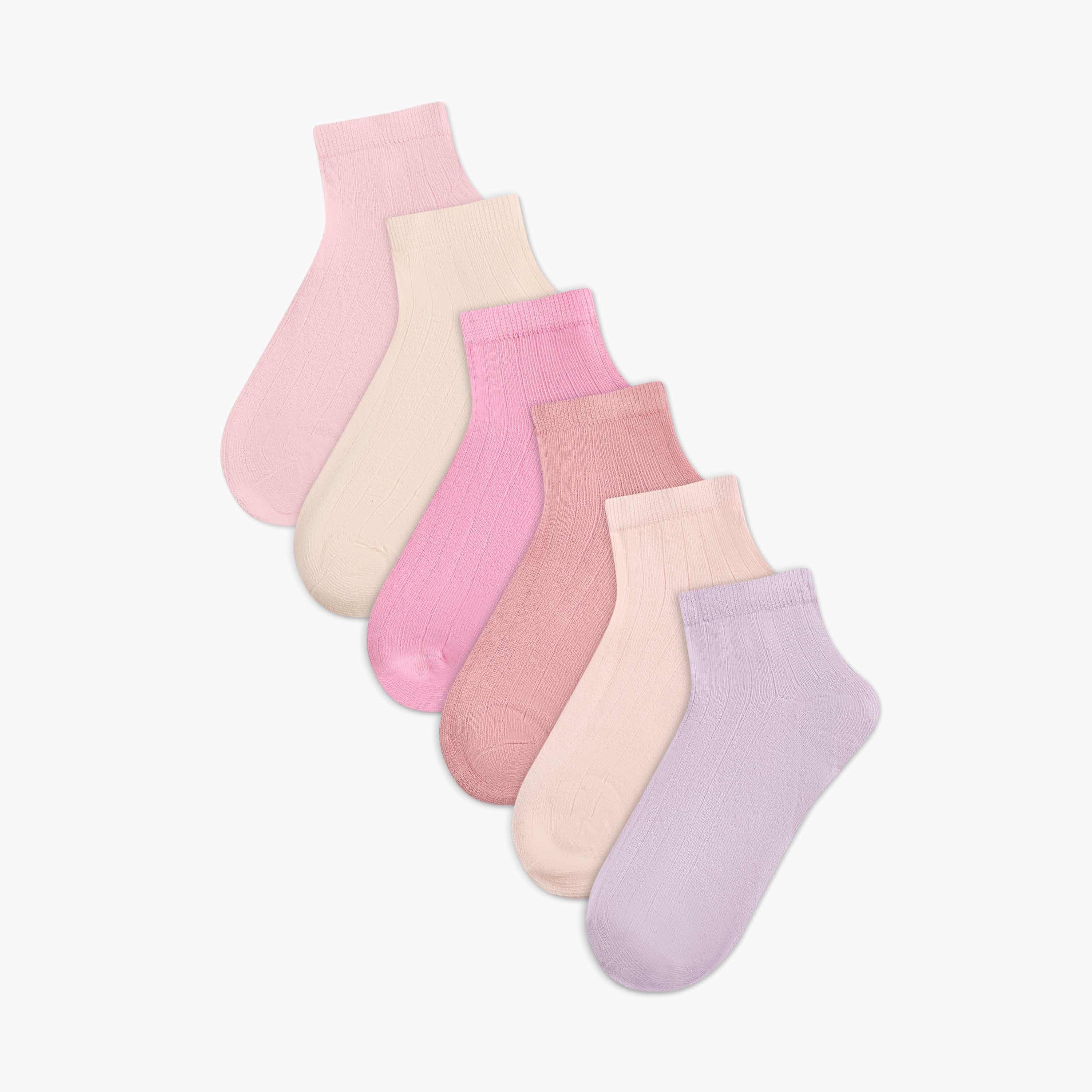 Juniors Solid Ankle Length Socks - Set of 6-girls-accessories-socks-image-1