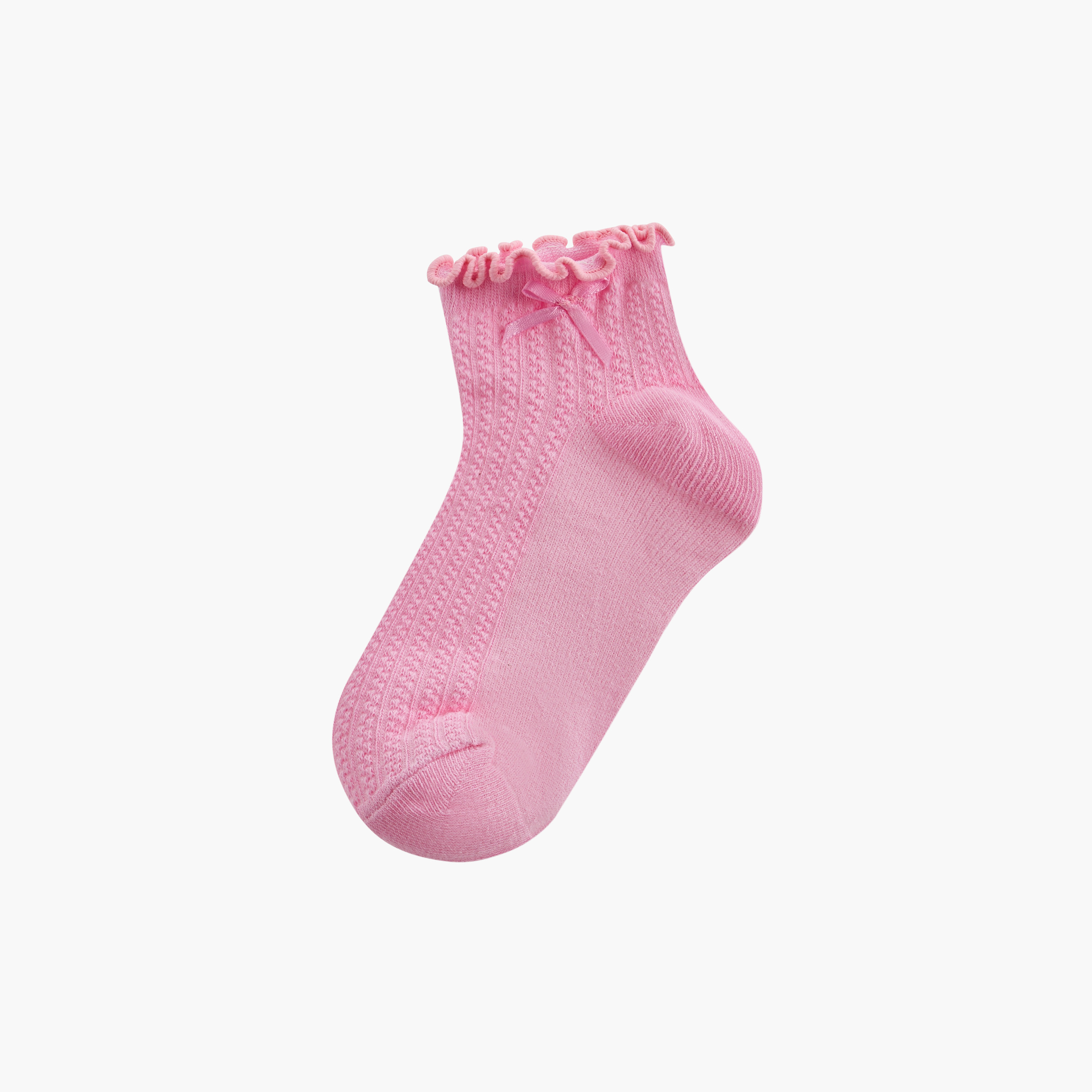 Juniors Assorted Ankle Length Socks with Lettuce Hem - Set of 3-girls-accessories-socks-image-2
