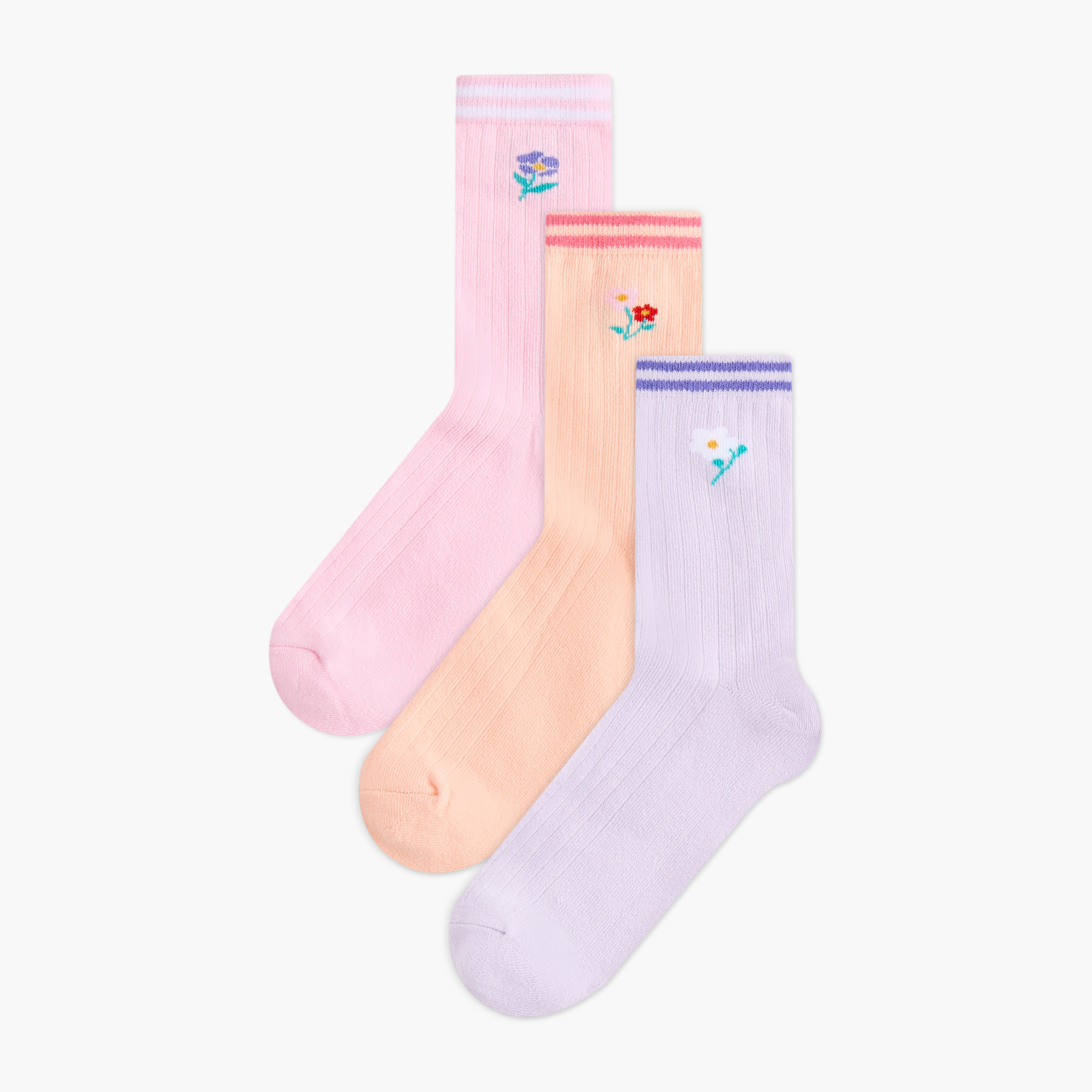 Juniors Girls Socks Ribbed - Set of 3-girls-accessories-socks-image-1