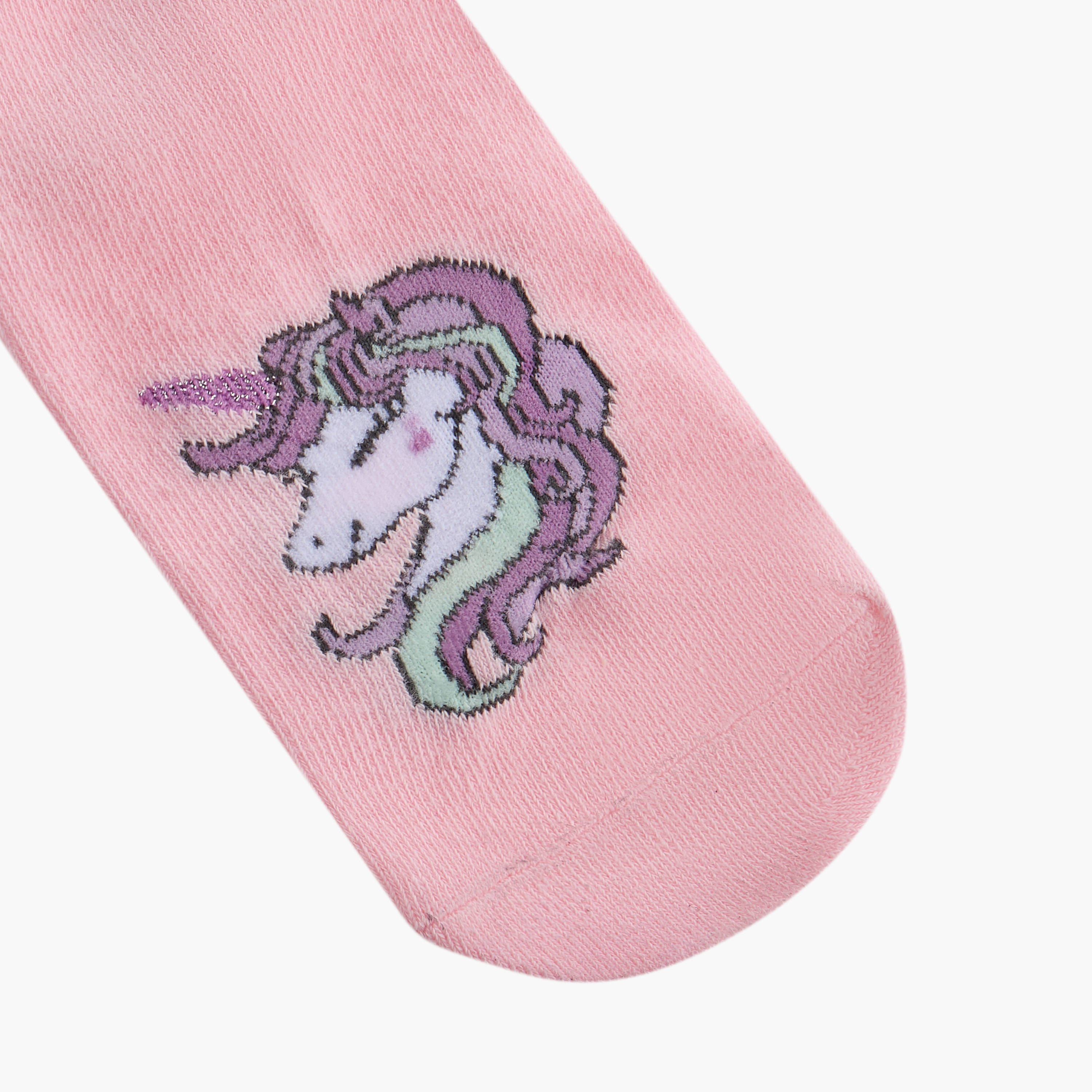 Juniors Unicorn Print Ankle Length Socks - Set of 3-girls-accessories-socks-image-3