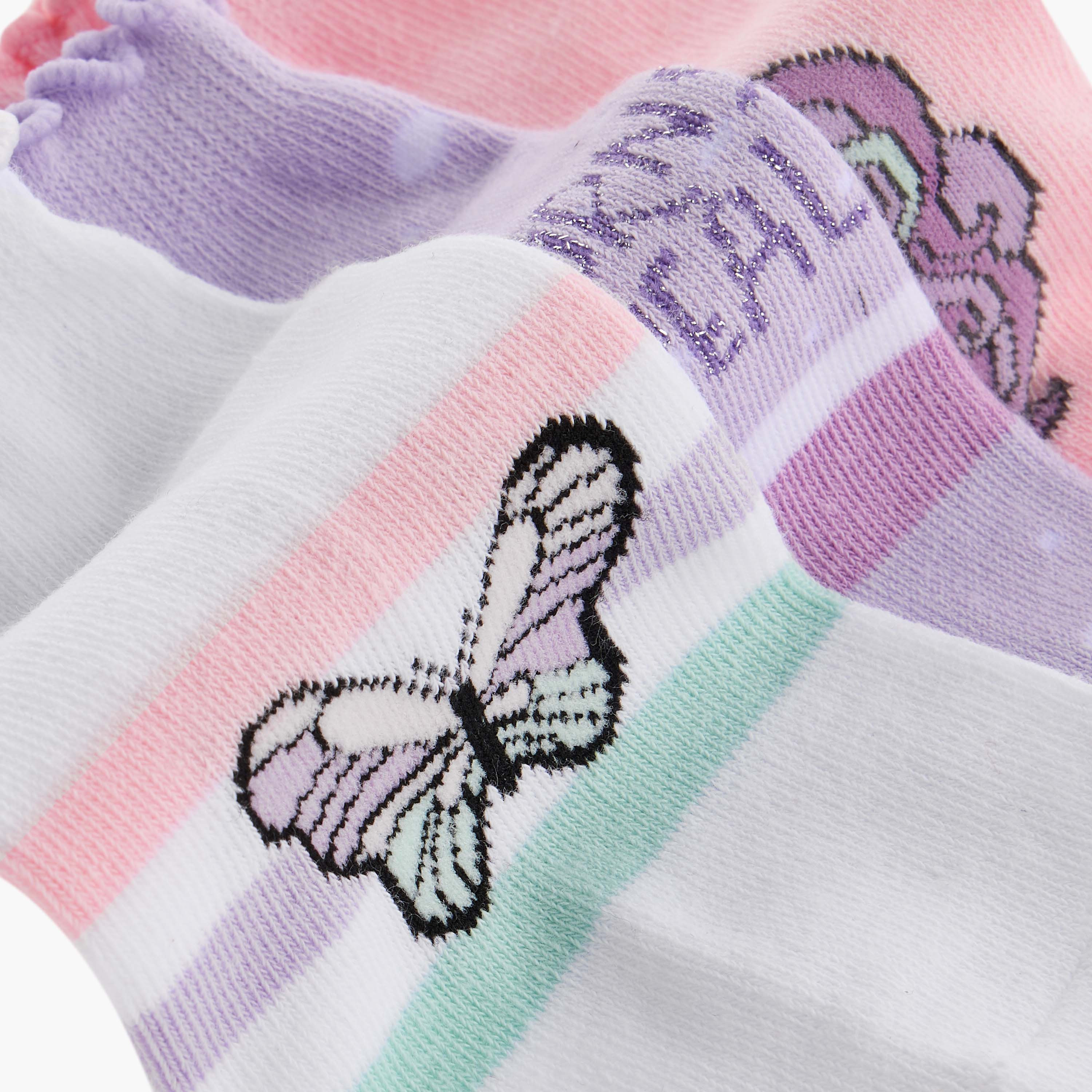 Juniors Unicorn Print Ankle Length Socks - Set of 3-girls-accessories-socks-image-4
