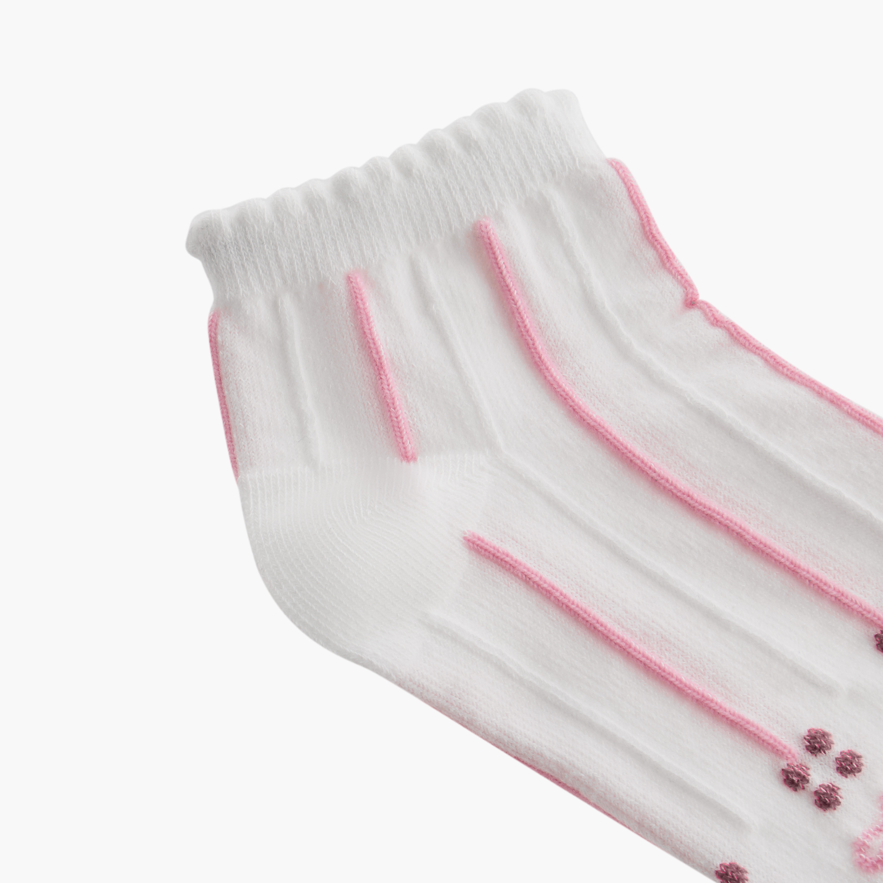 Juniors Bow Print Ankle Length Socks - Set of 3-girls-accessories-socks-image-5