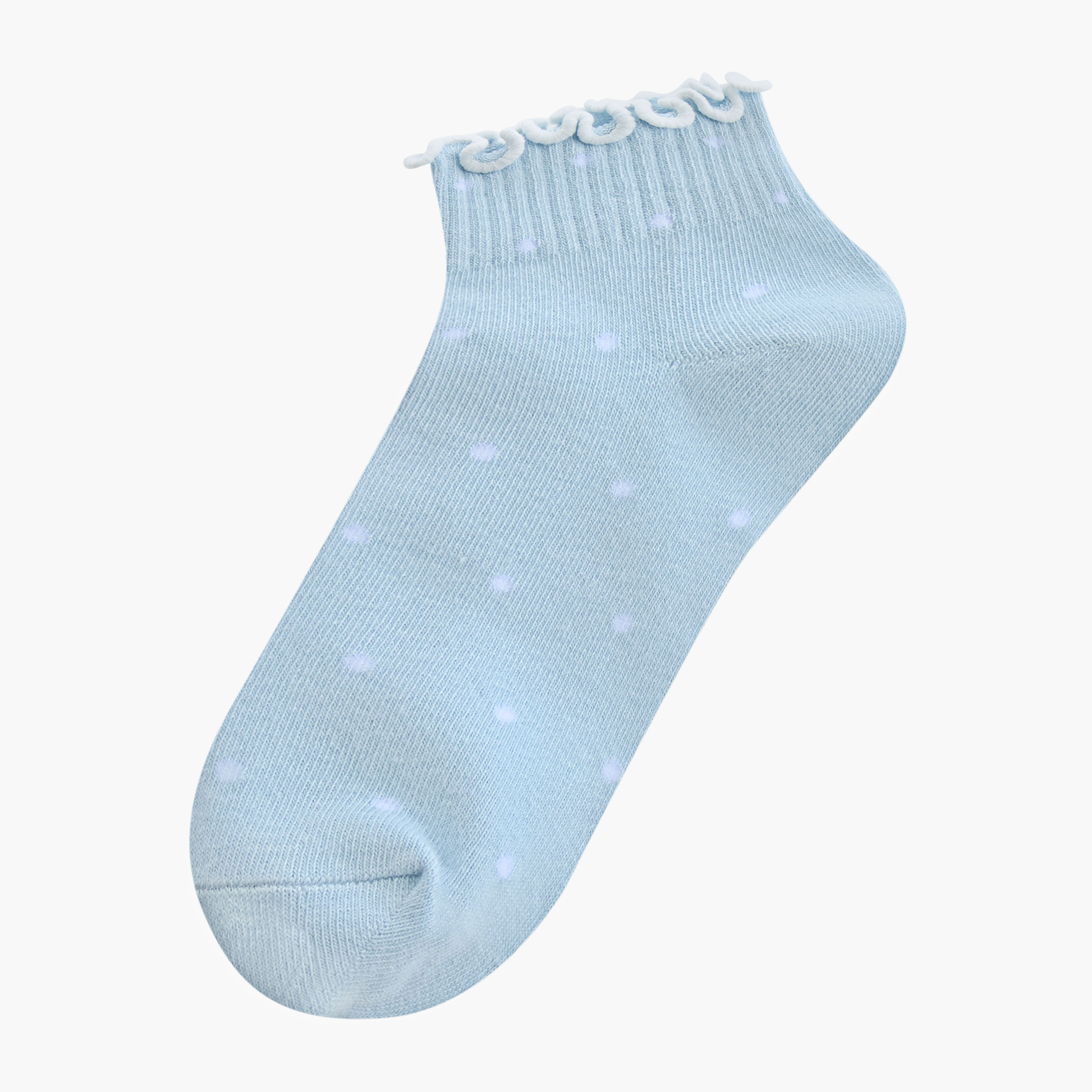 Pack of 3 Juniors Girls Quarter Length Socks with Polka Dot Print-girls-accessories-socks-image-2