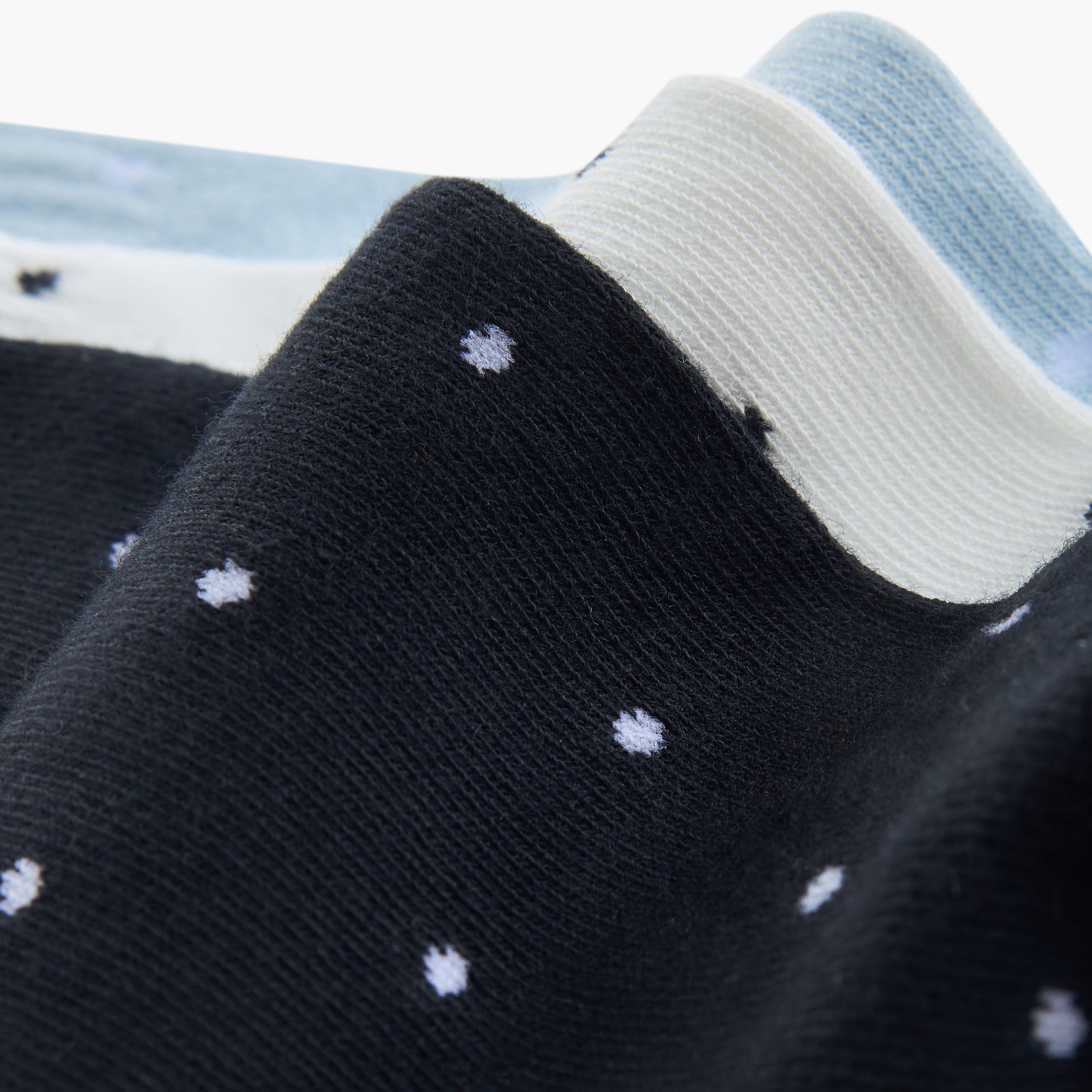 Pack of 3 Juniors Girls Quarter Length Socks with Polka Dot Print-girls-accessories-socks-image-4
