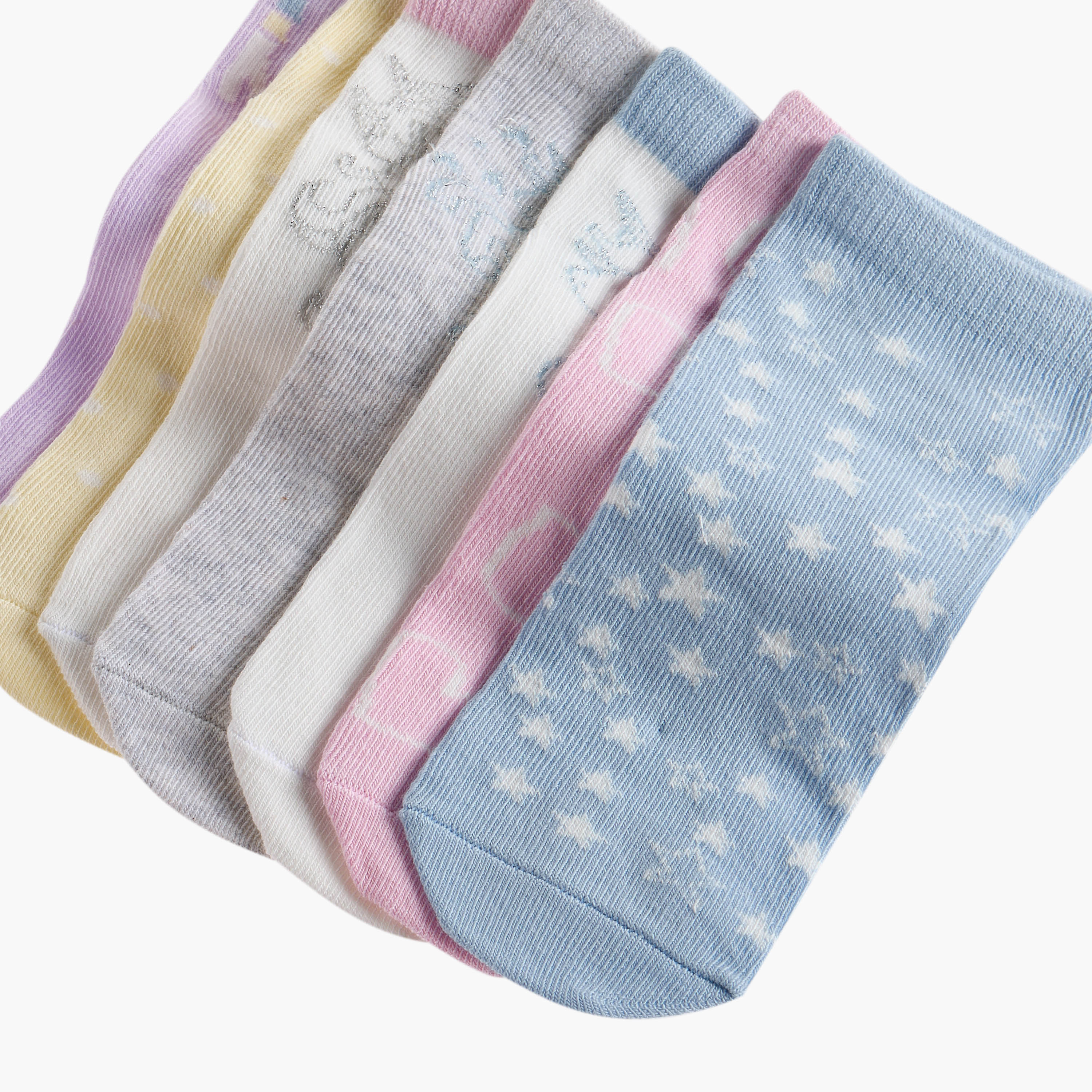 Juniors Printed Ankle Length Socks - Set of 7-girls-accessories-socks-image-4
