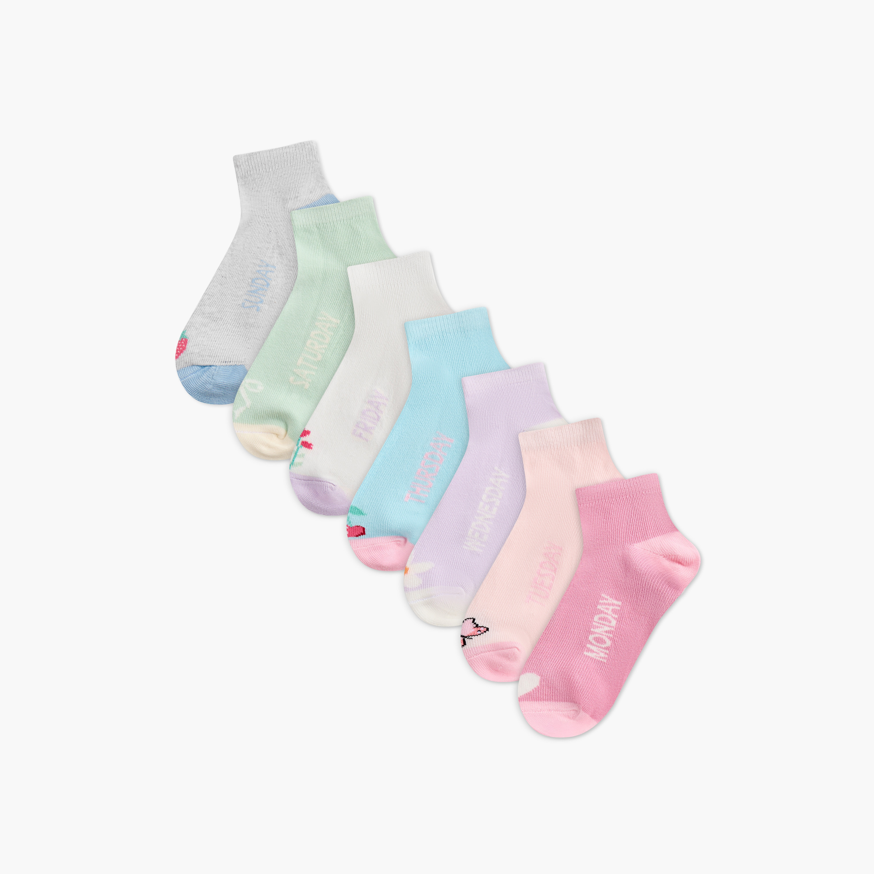 Juniors Assorted Ankle Length Socks - Set of 7-girls-accessories-socks-image-1