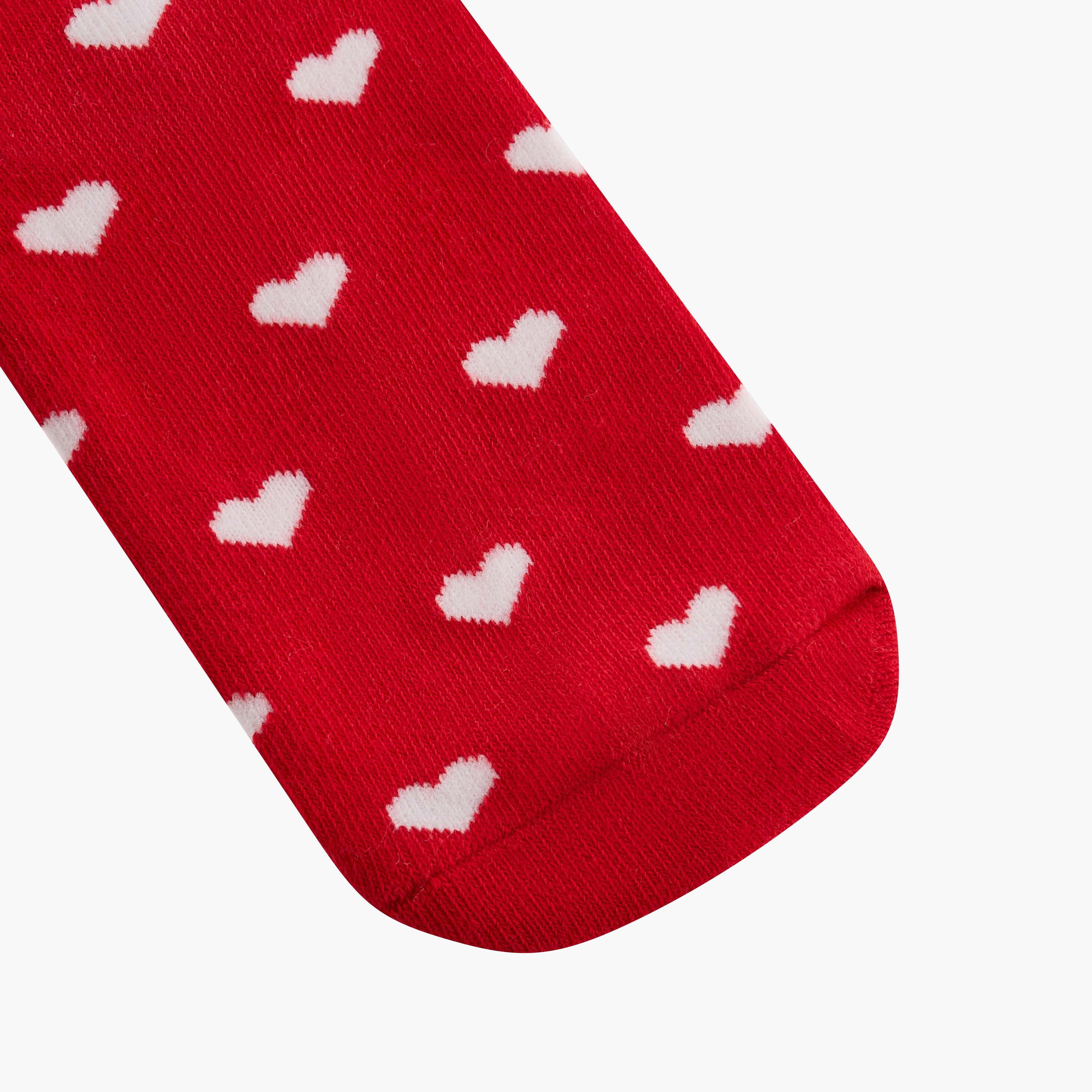 Juniors Heart Print Ankle Length Socks - Set of 7-girls-accessories-socks-image-3