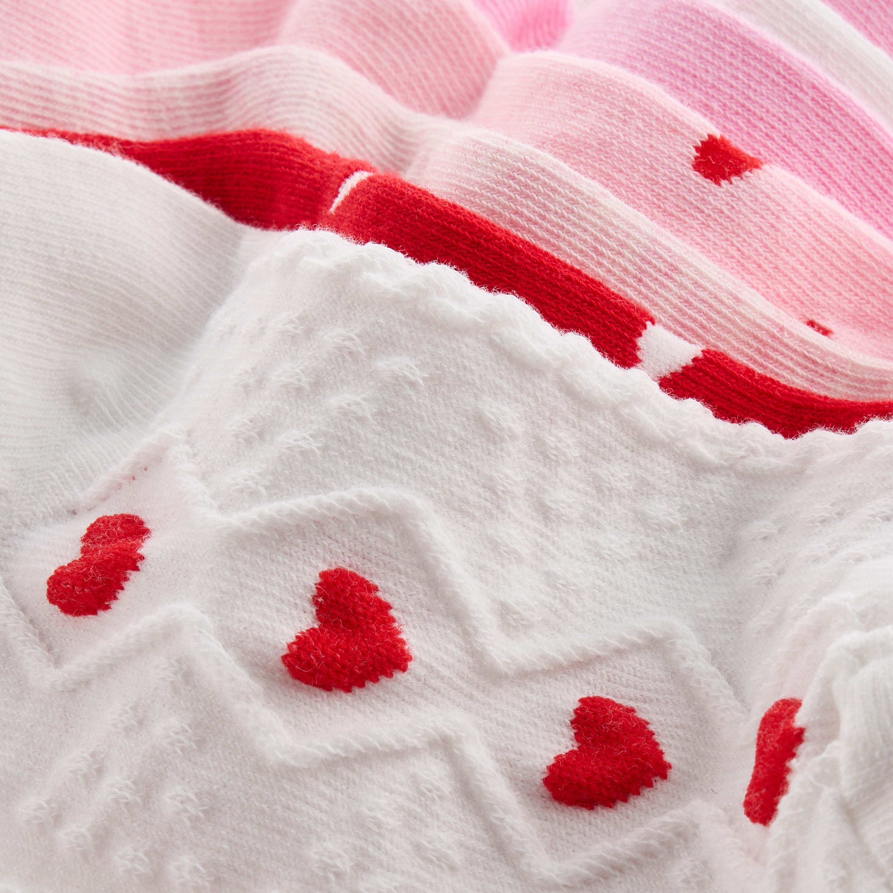 Juniors Heart Print Ankle Length Socks - Set of 7-girls-accessories-socks-image-4