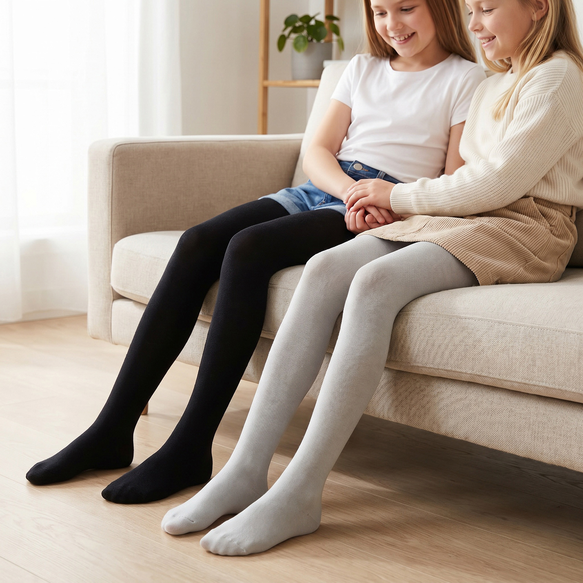 Pack of 2 Juniors Tights with Texture-girls-accessories-socks-image-1