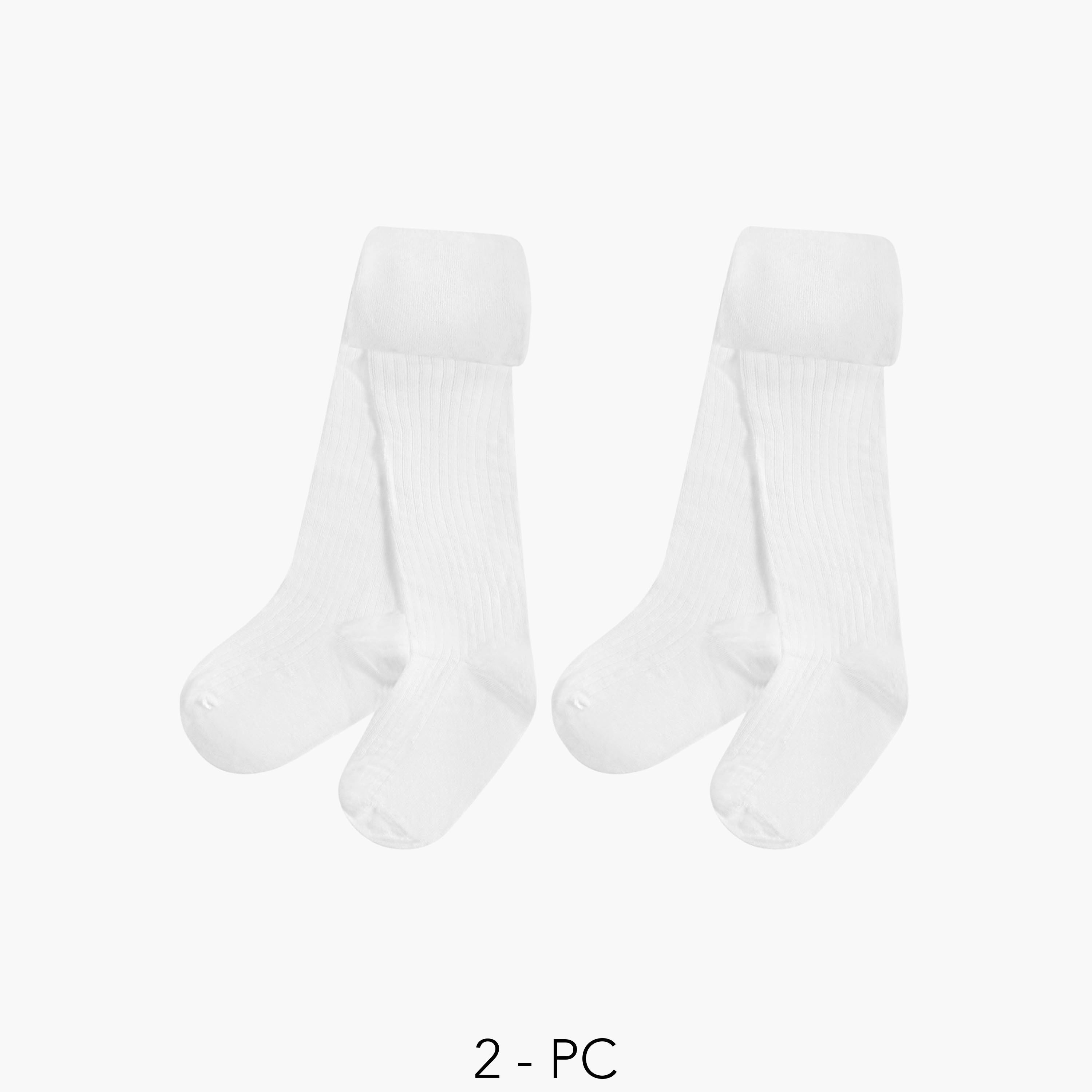 Pack of 2 Juniors Girls Tights Textured-girls-accessories-socks-image-3