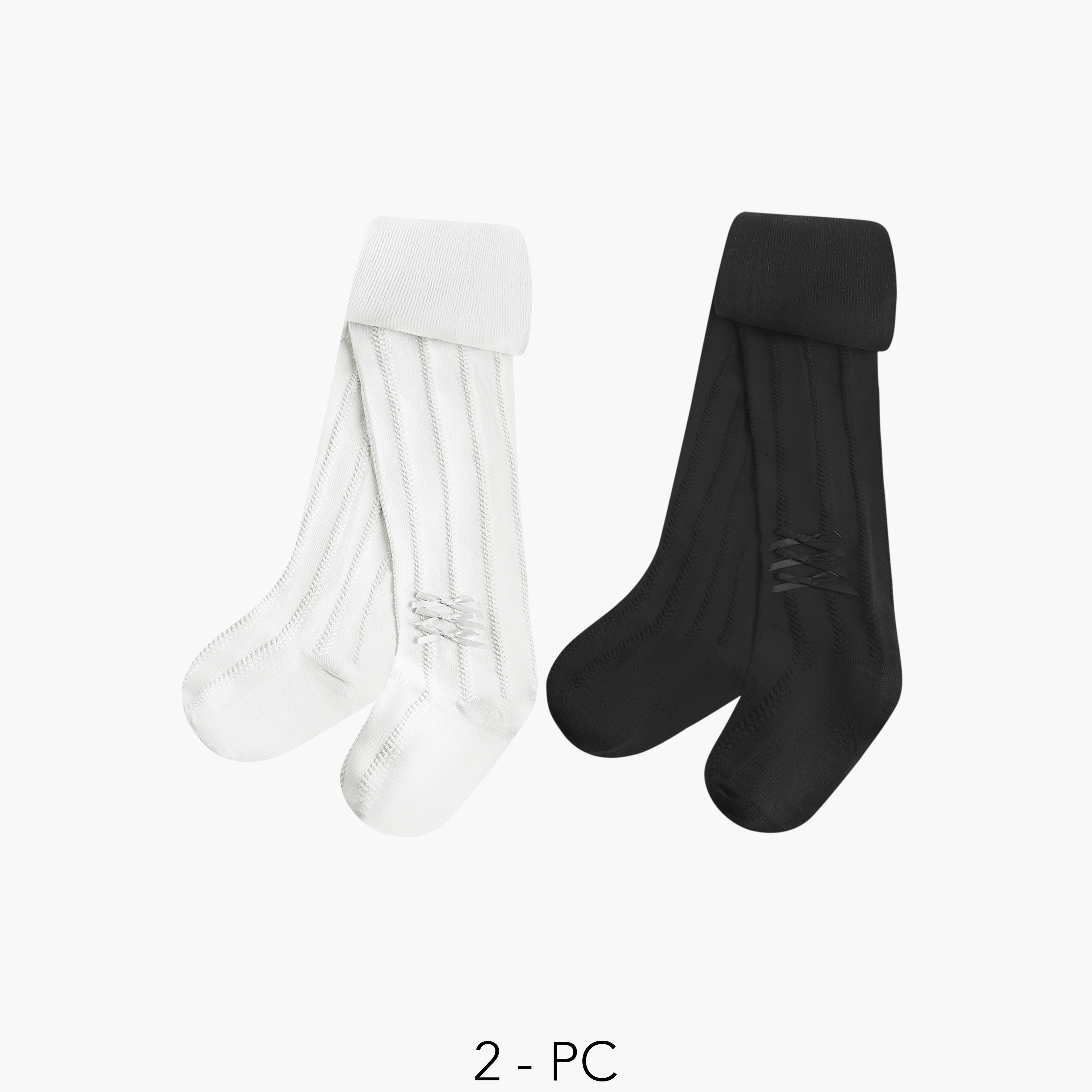 Pack of 2 Juniors Tights with Bow Accent-girls-accessories-socks-image-1
