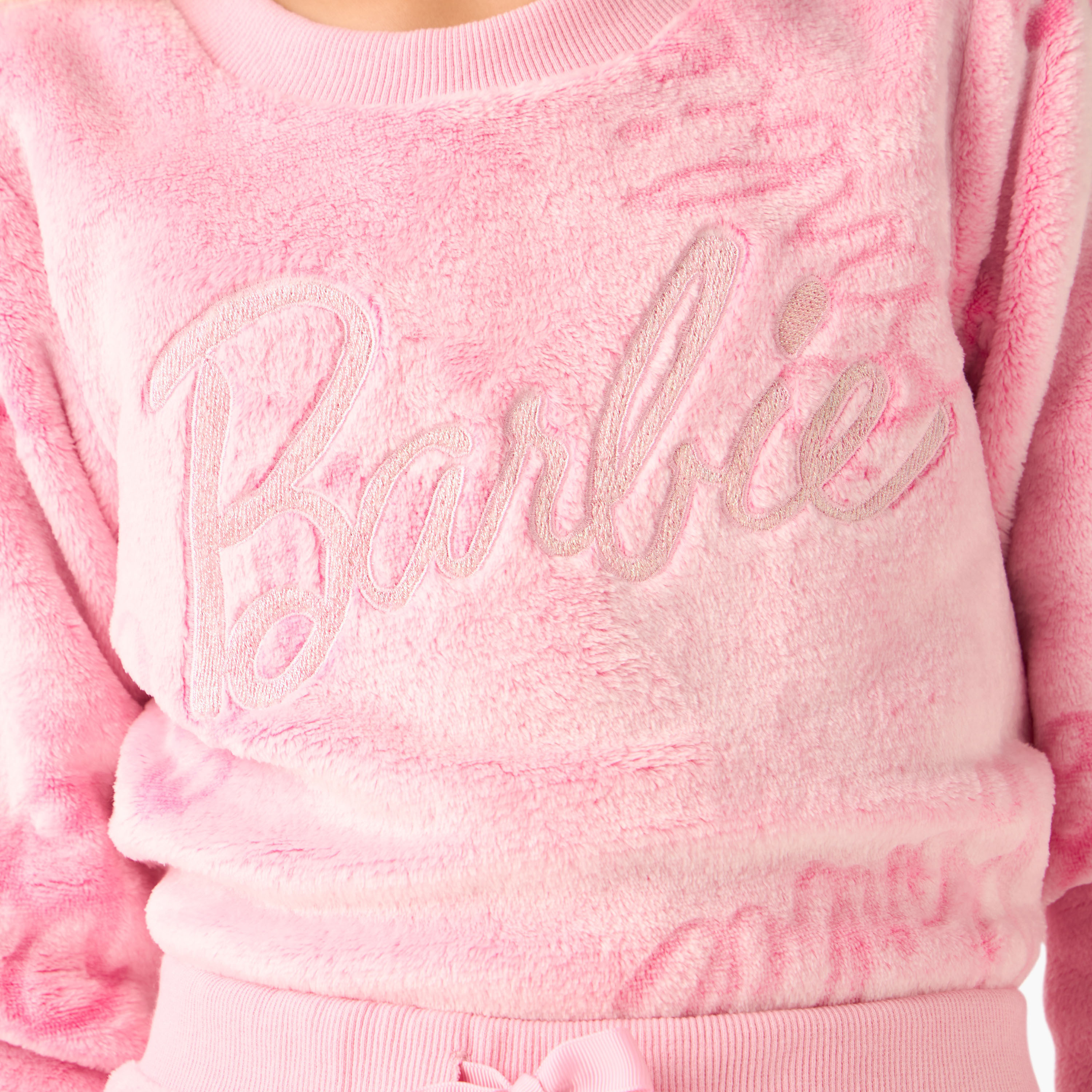 Girls Pyjama Set with Barbie Print - Polyester Blend - Long Sleeves - Round Neck-girls-clothing-nightwear-image-6