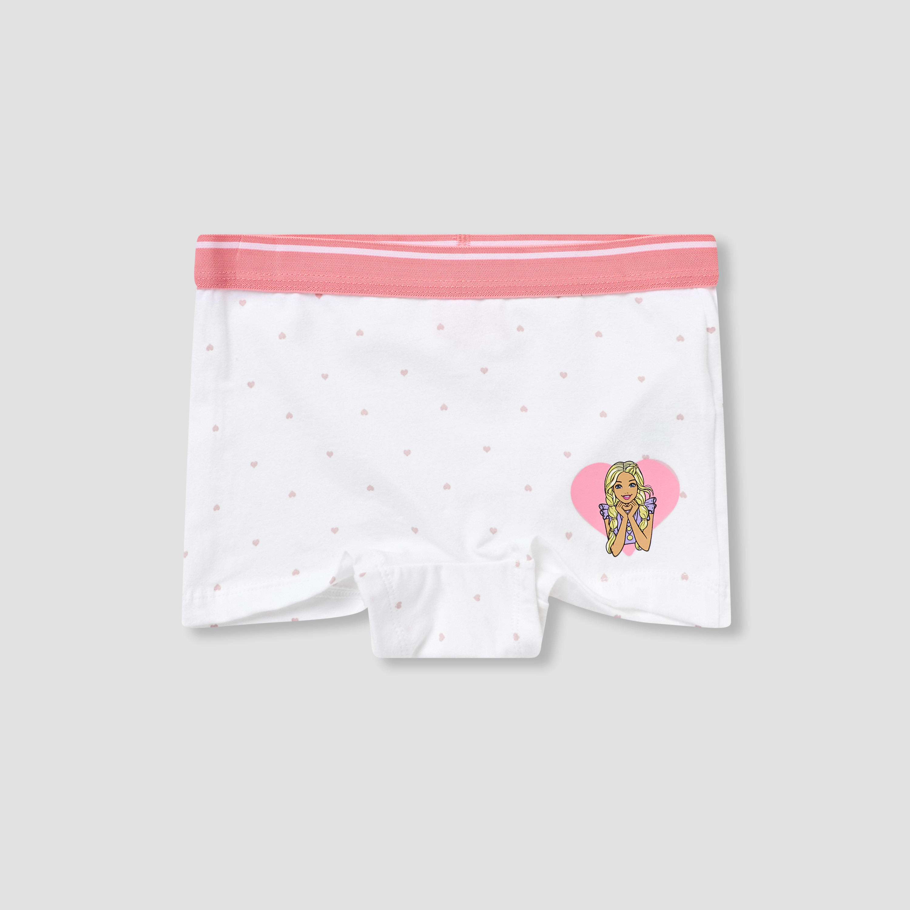 Pack of 3 Cotton Boxers with Barbie Print-girls-clothing-innerwear-panties-image-2