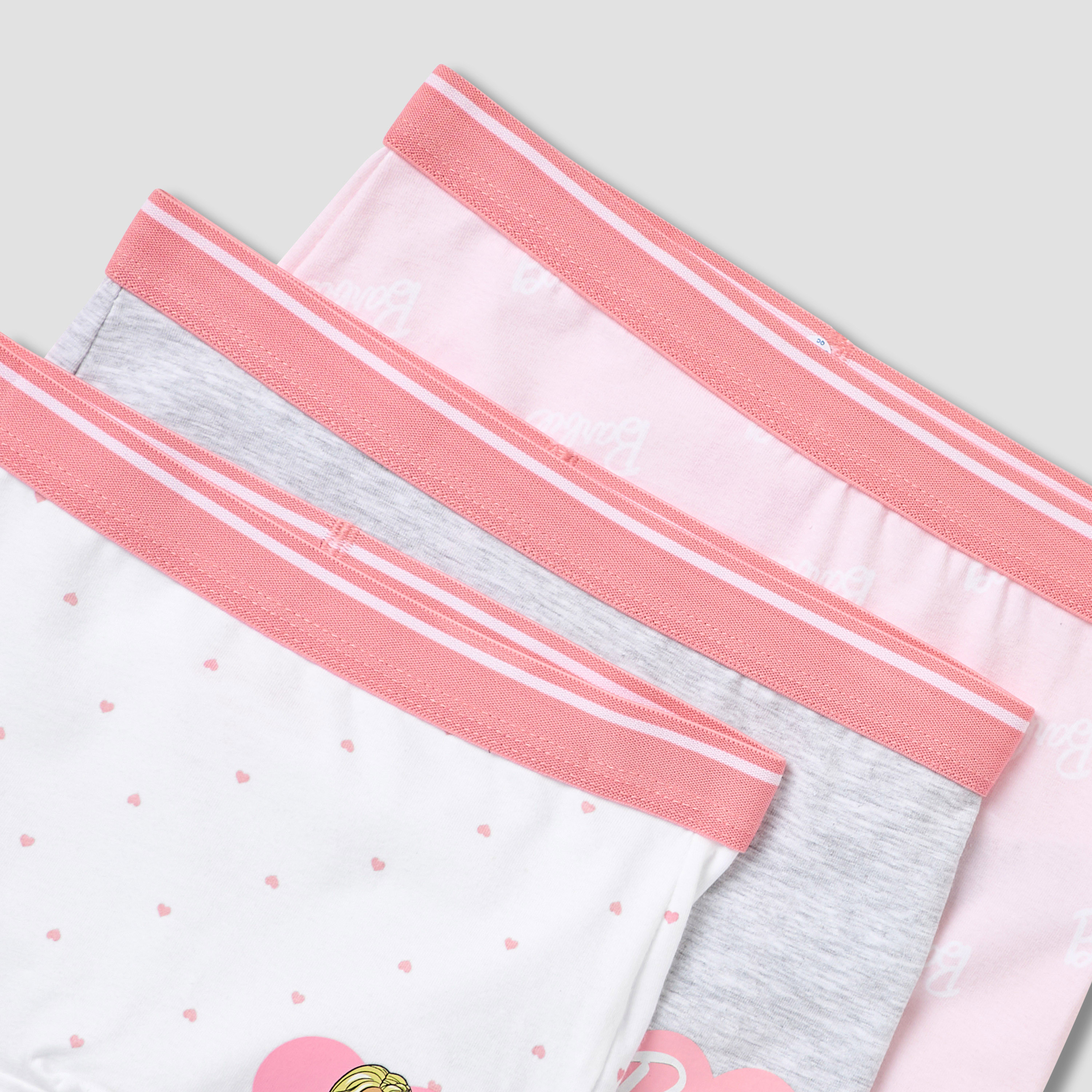 Pack of 3 Cotton Boxers with Barbie Print-girls-clothing-innerwear-panties-image-5